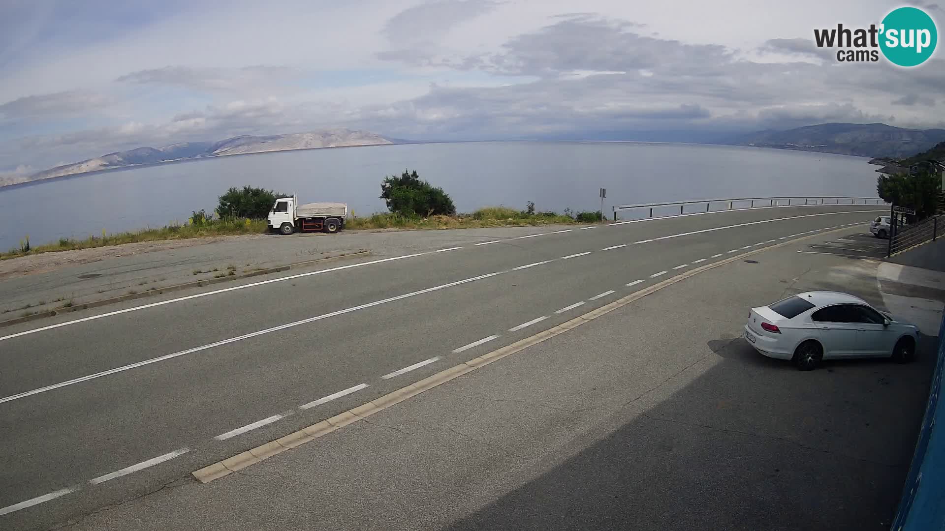 Webcam Adriatic highway D8 near SENJ – view to KRK island