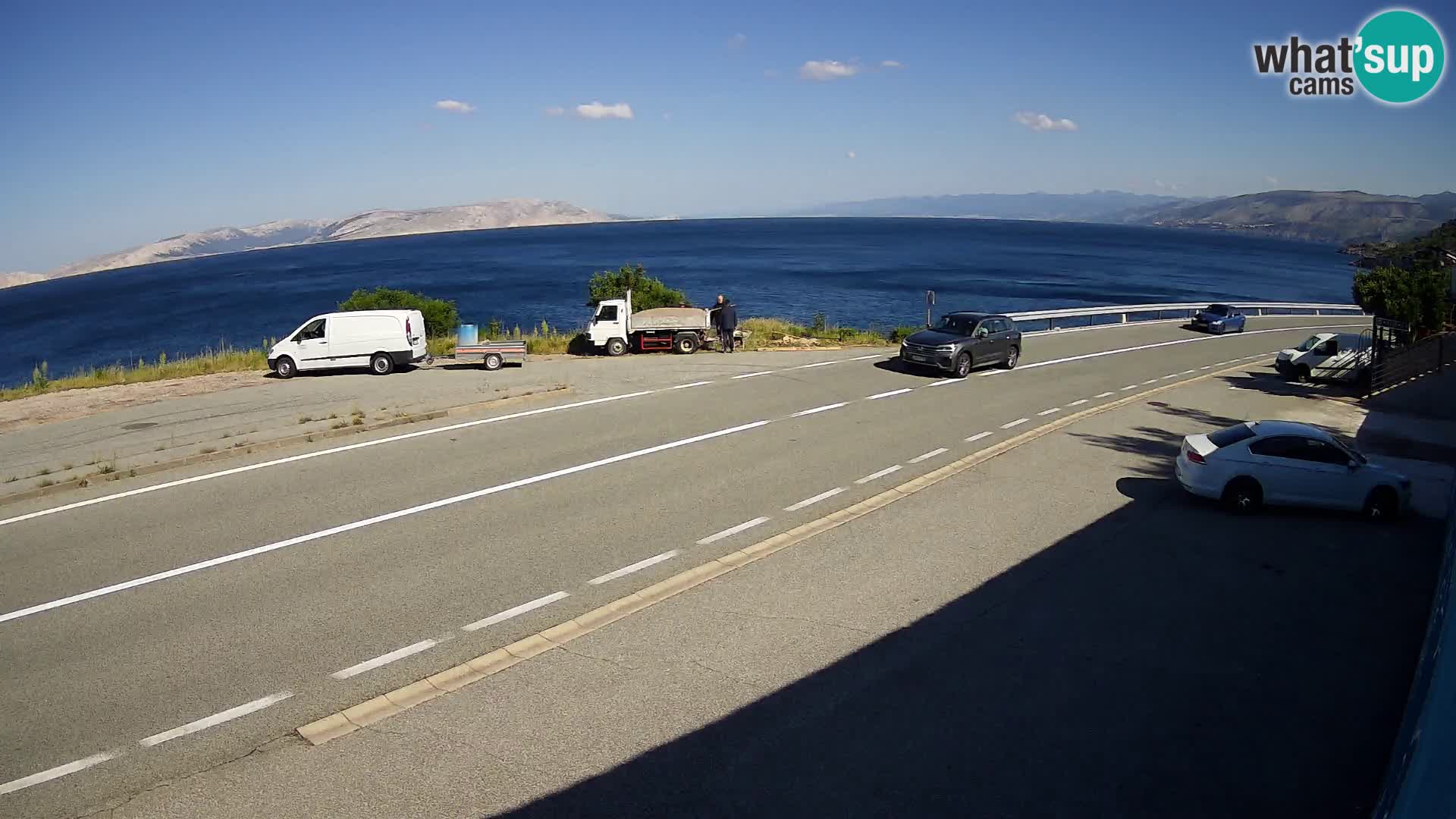 Webcam autopista adriática D8 cerca de SENJ – vista de la isla de KRK