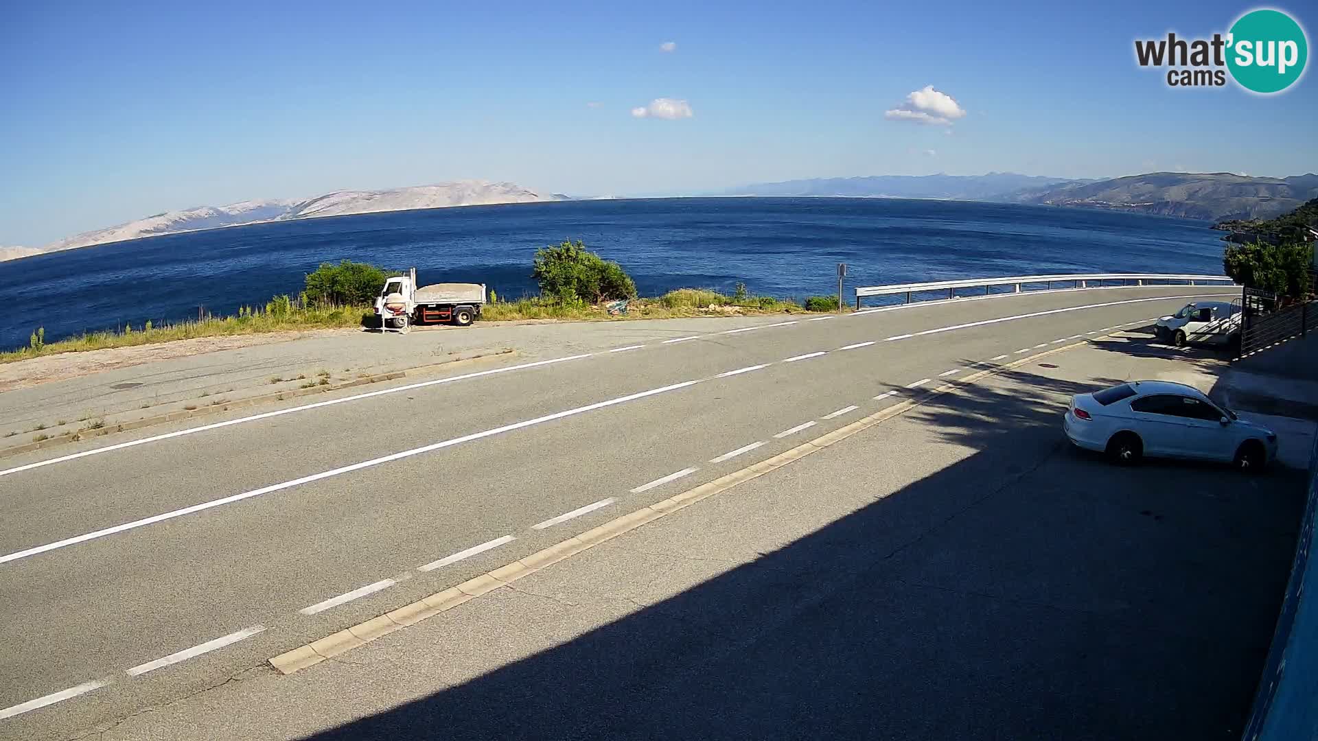 Webcam Adriatic highway D8 near SENJ – view to KRK island