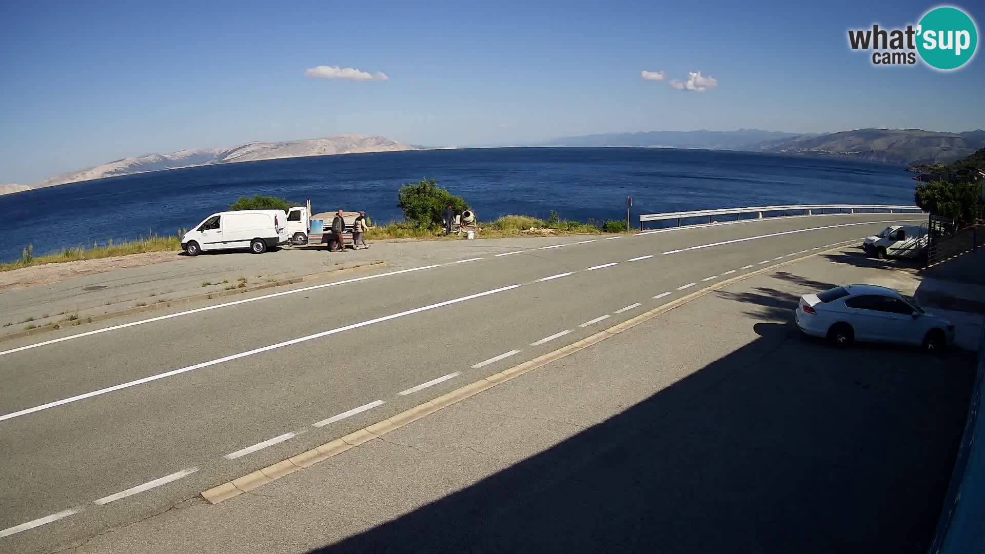 Webcam Adria-Autobahn D8 bei SENJ – Blick auf die Insel KRK