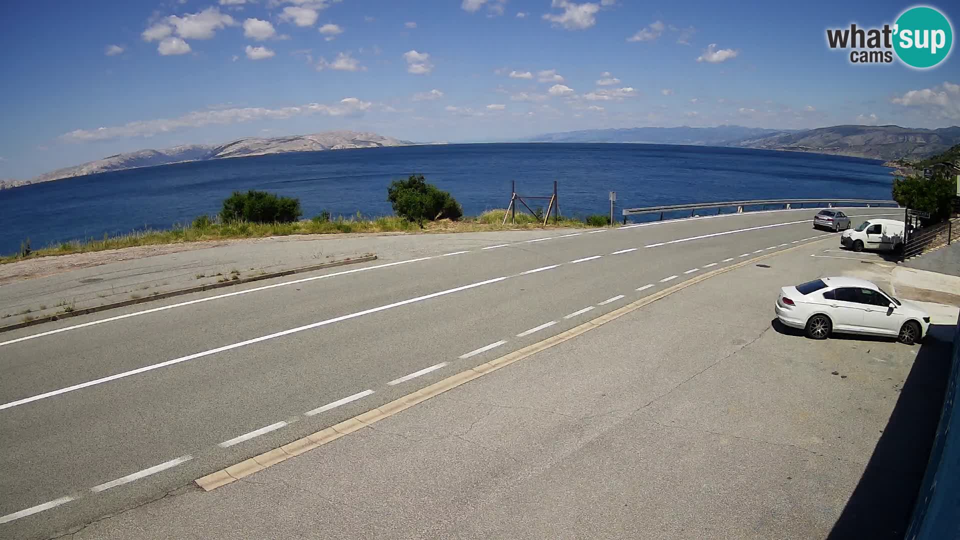 Webcam Adriatic highway D8 near SENJ – view to KRK island