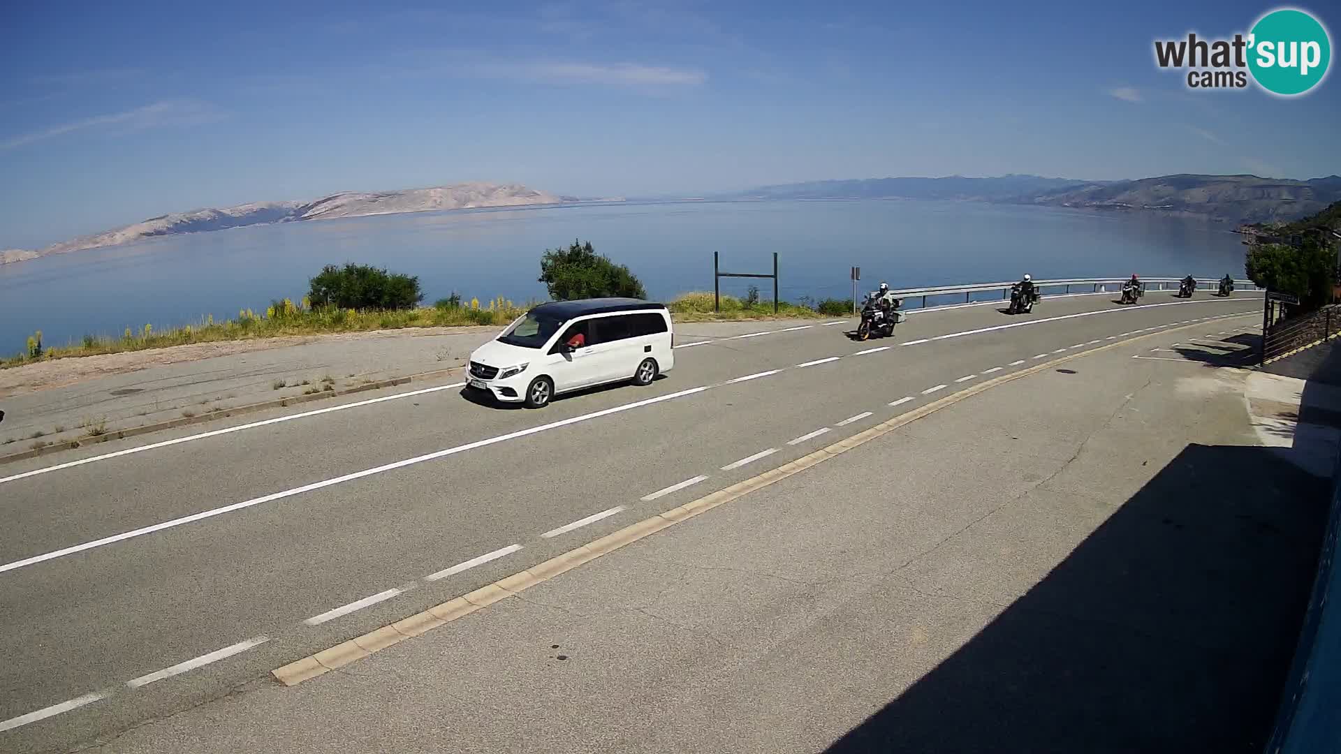 Webcam Adriatic highway D8 near SENJ – view to KRK island