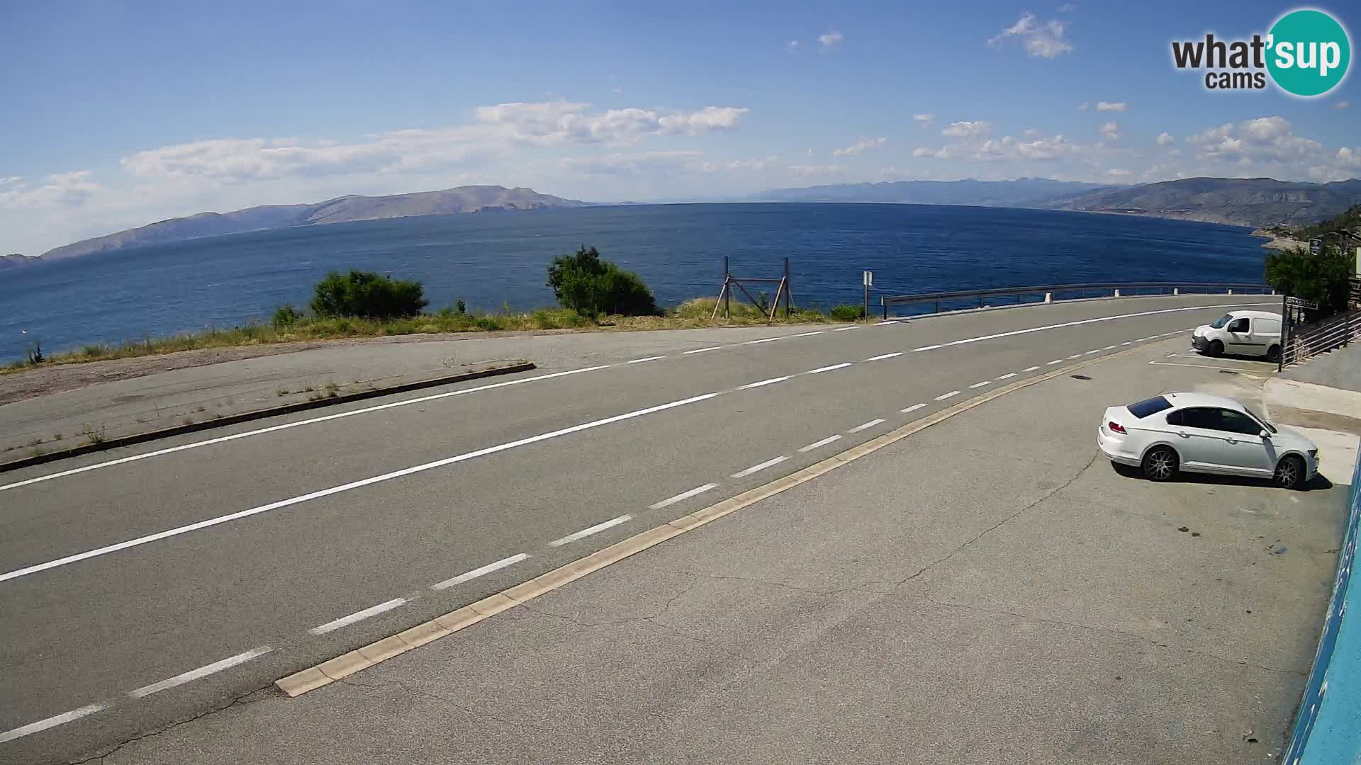 Webcam autopista adriática D8 cerca de SENJ – vista de la isla de KRK