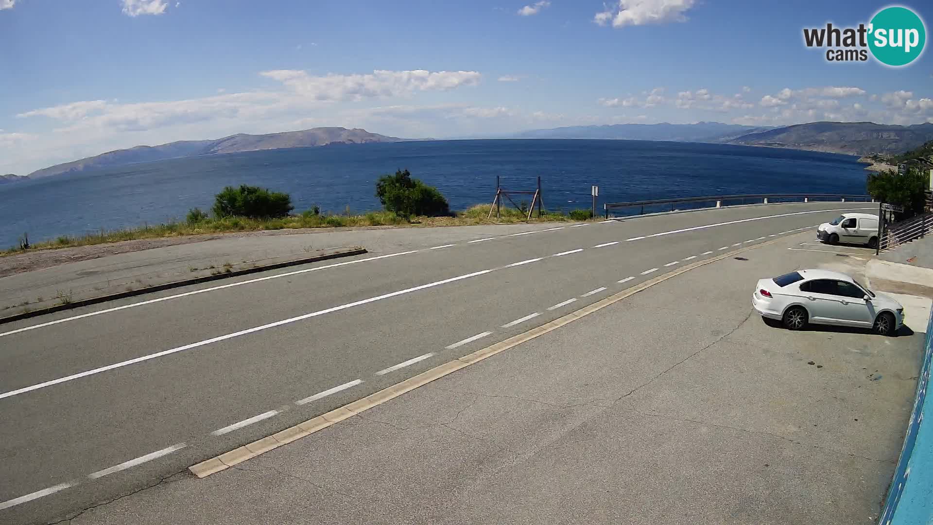 Webcam autopista adriática D8 cerca de SENJ – vista de la isla de KRK