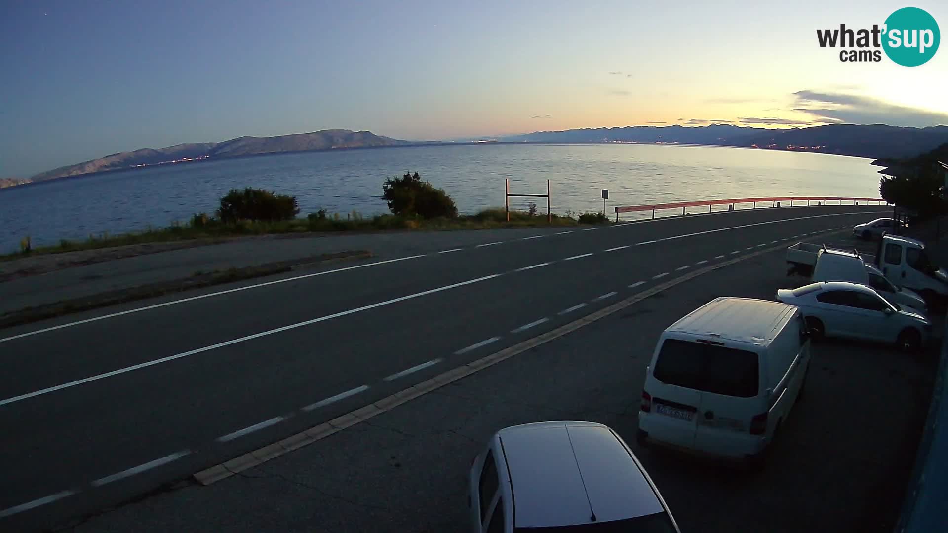Webcam autopista adriática D8 cerca de SENJ – vista de la isla de KRK