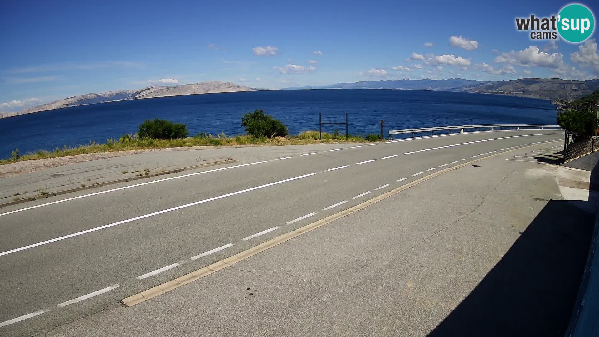 Webcam Adria-Autobahn D8 bei SENJ – Blick auf die Insel KRK