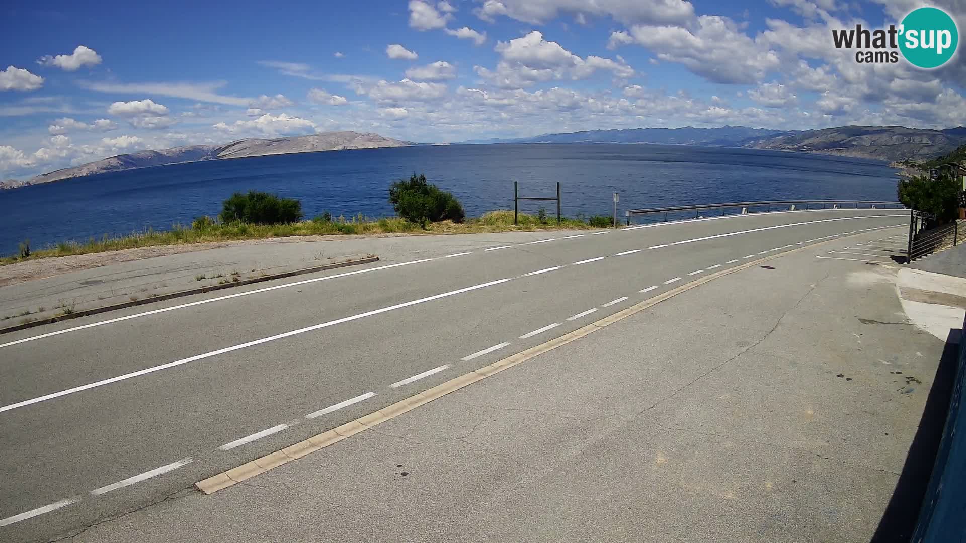 Webcam Adria-Autobahn D8 bei SENJ – Blick auf die Insel KRK