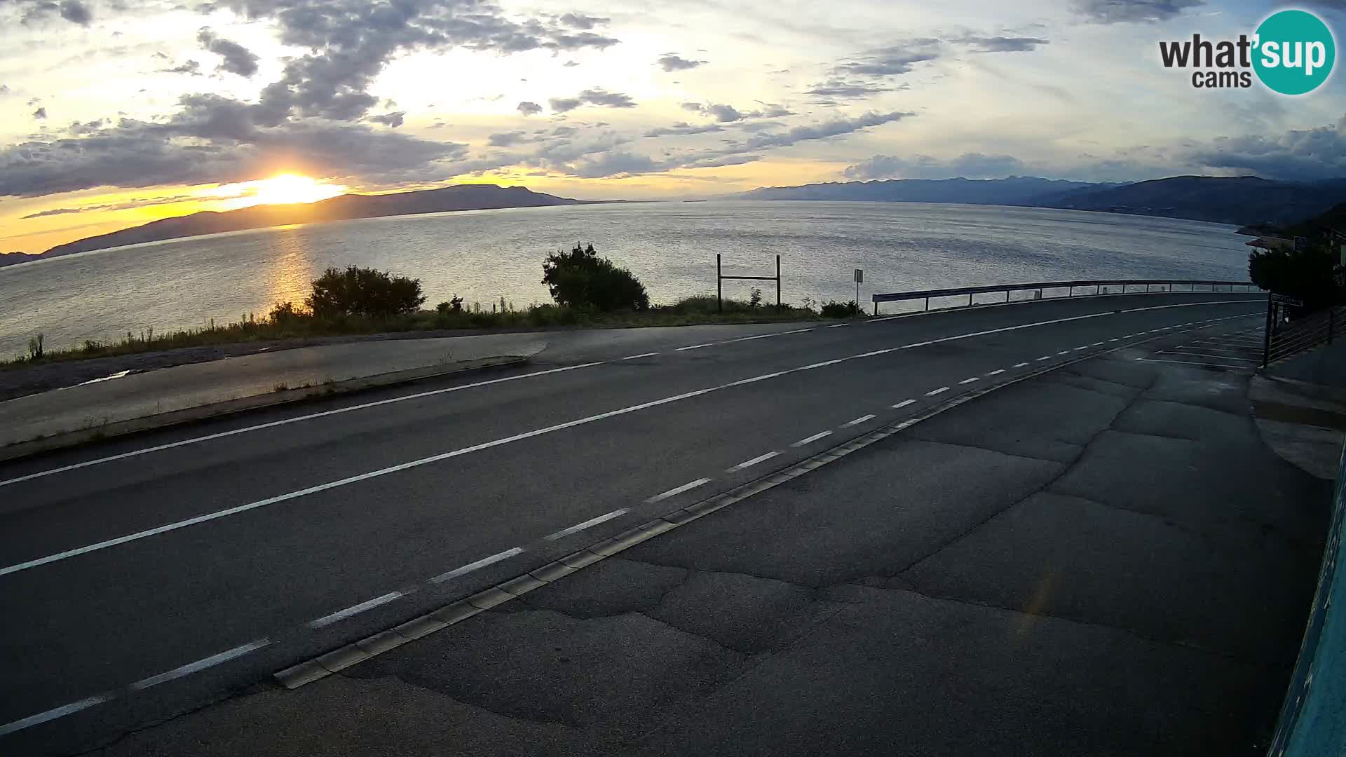 Webcam Adria-Autobahn D8 bei SENJ – Blick auf die Insel KRK