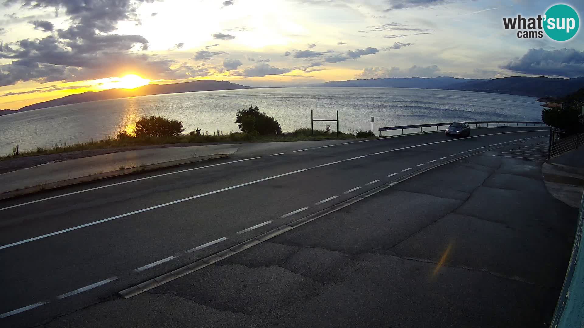 Webcam Adriatic highway D8 near SENJ – view to KRK island
