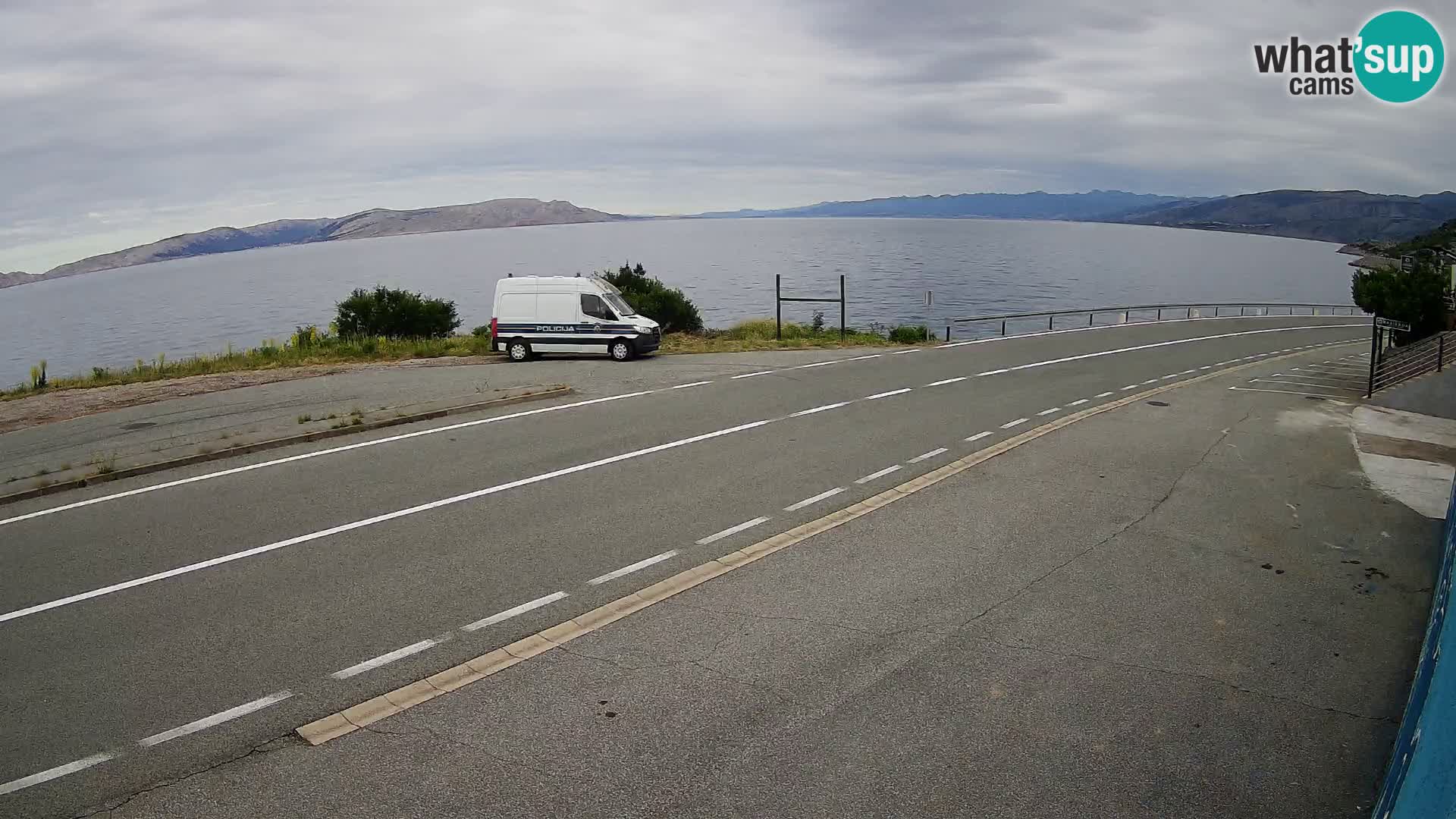 Webcam autoroute Adriatique D8 près de SENJ – vue sur l’île de KRK