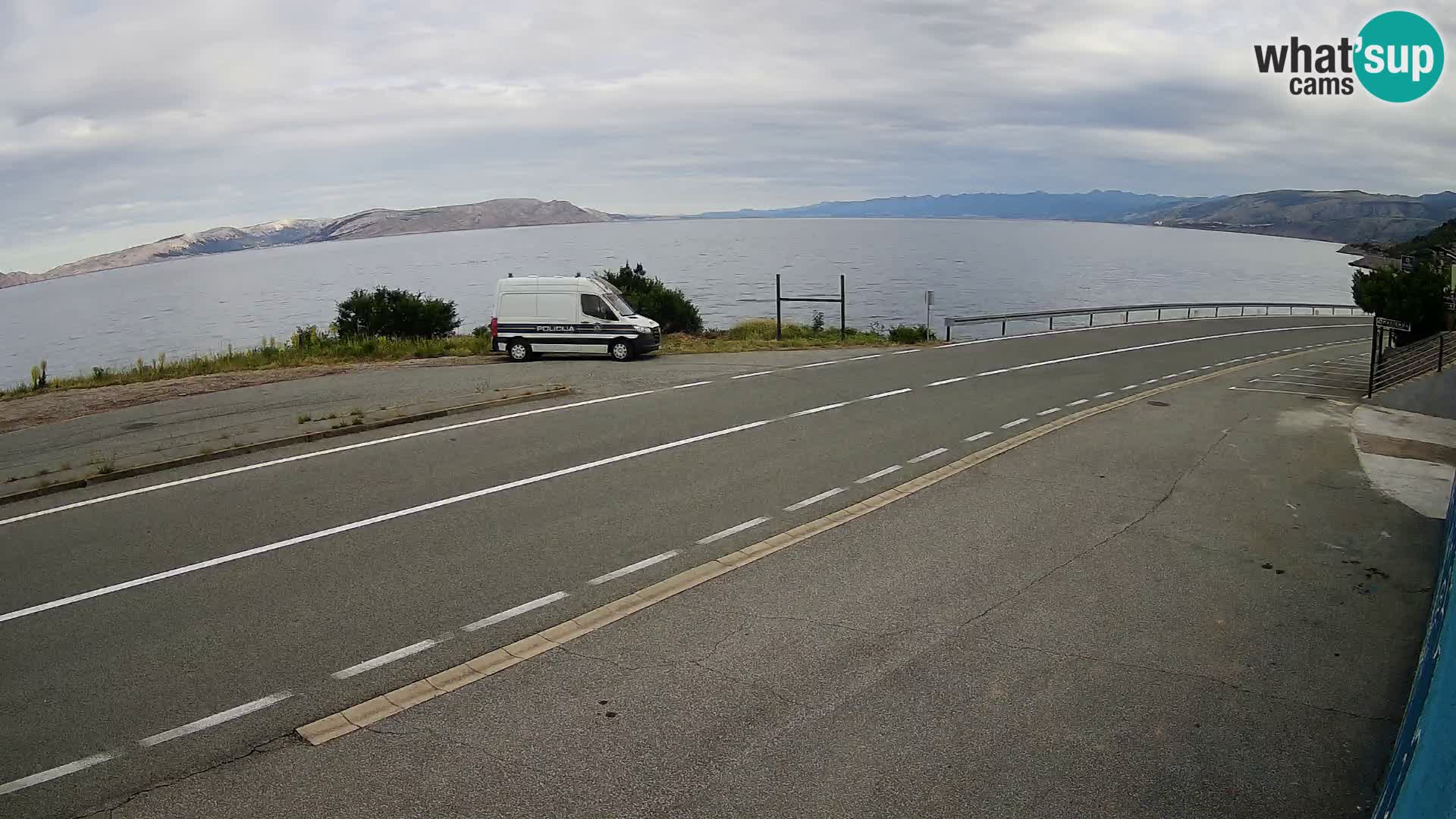 Webcam Adria-Autobahn D8 bei SENJ – Blick auf die Insel KRK