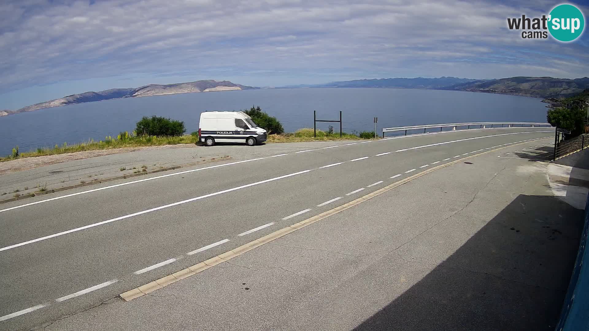 Webcam Adria-Autobahn D8 bei SENJ – Blick auf die Insel KRK