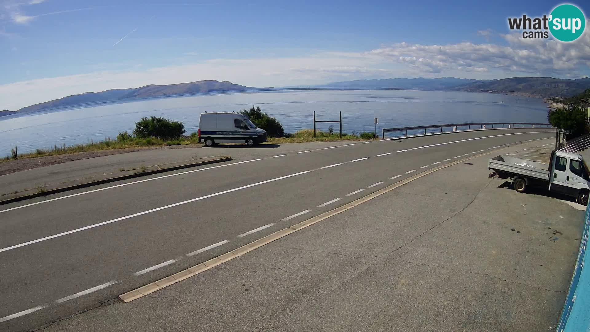 Webcam Adria-Autobahn D8 bei SENJ – Blick auf die Insel KRK