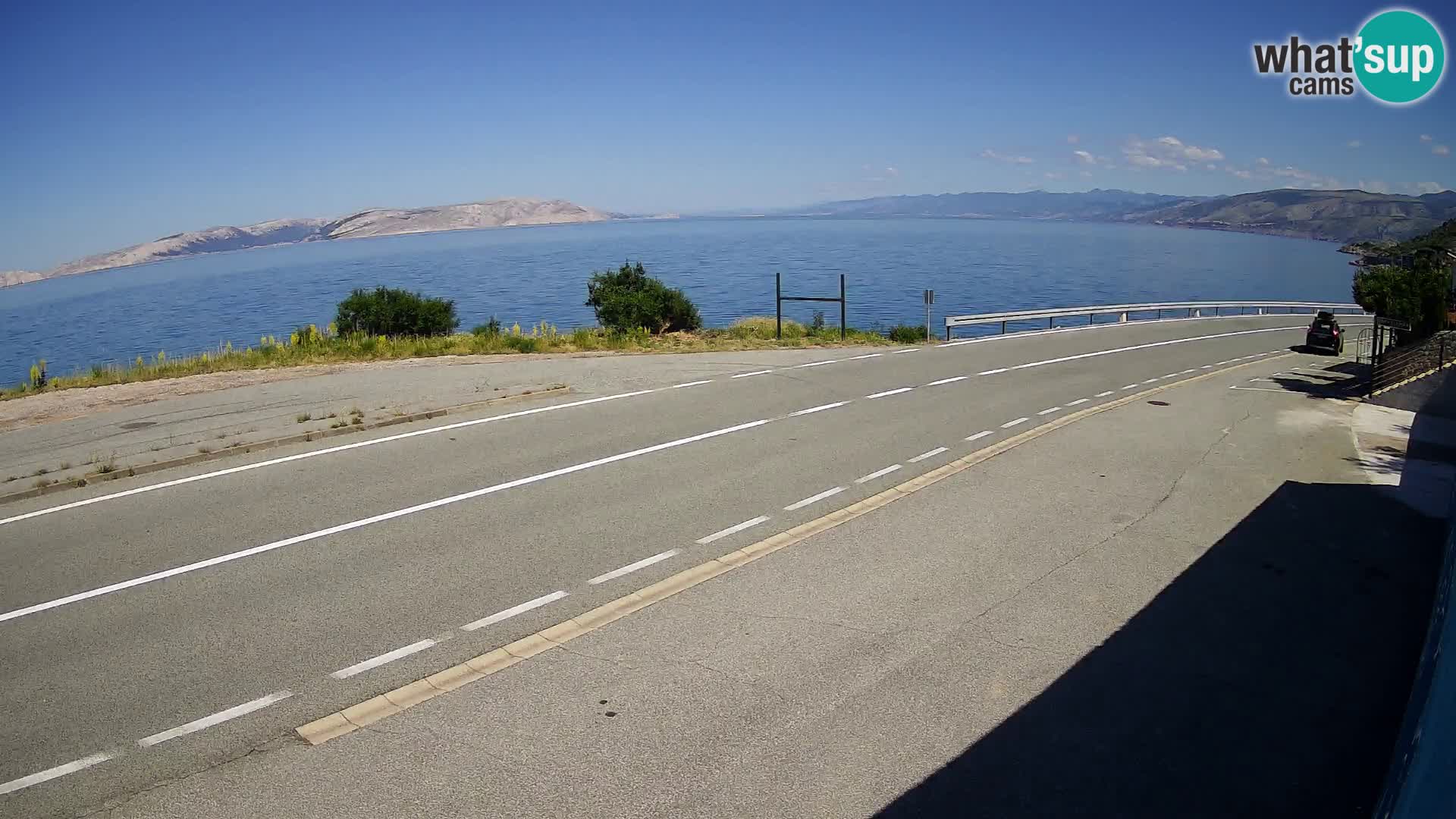 Webcam autoroute Adriatique D8 près de SENJ – vue sur l’île de KRK