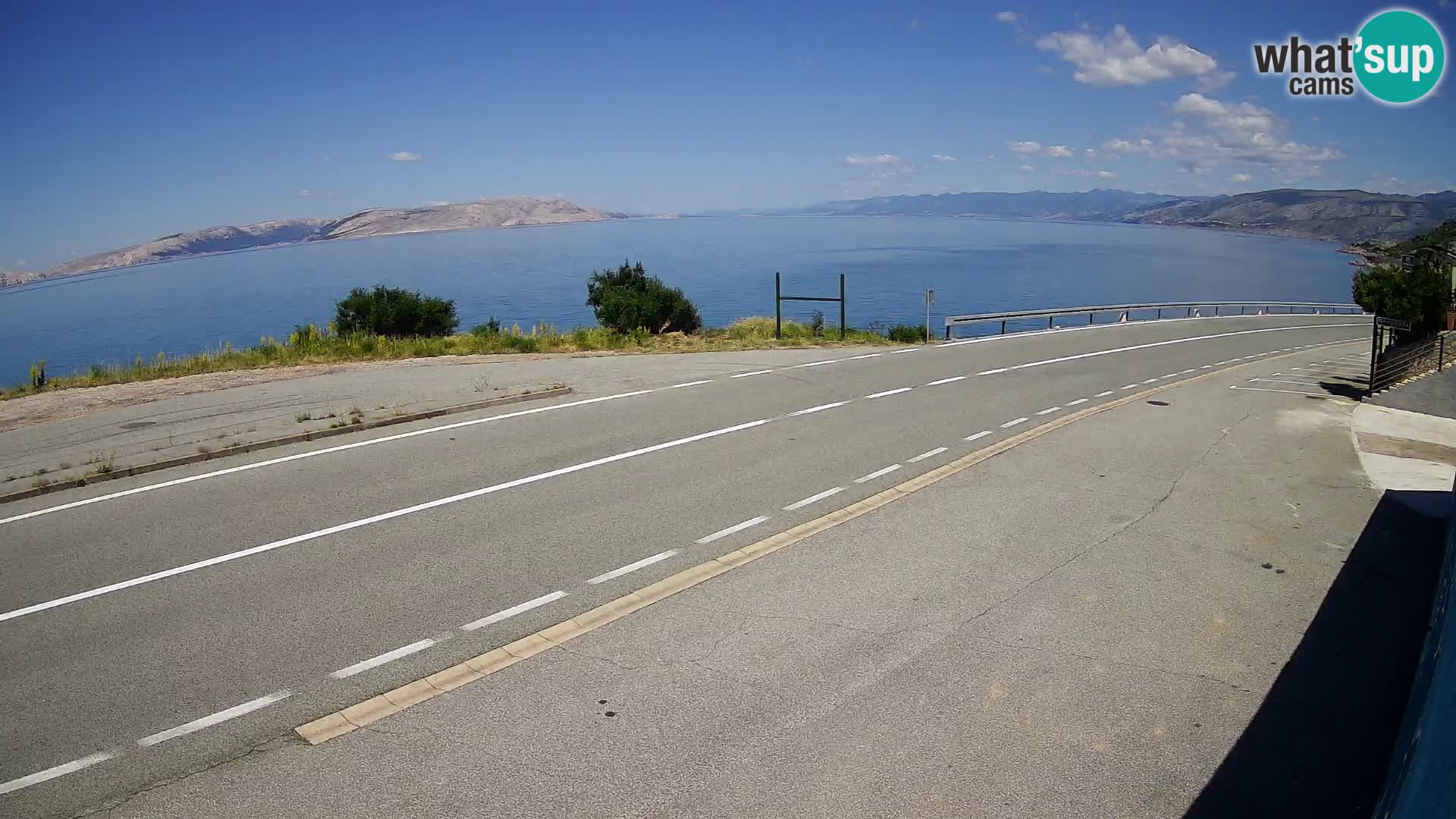 Webcam autoroute Adriatique D8 près de SENJ – vue sur l’île de KRK