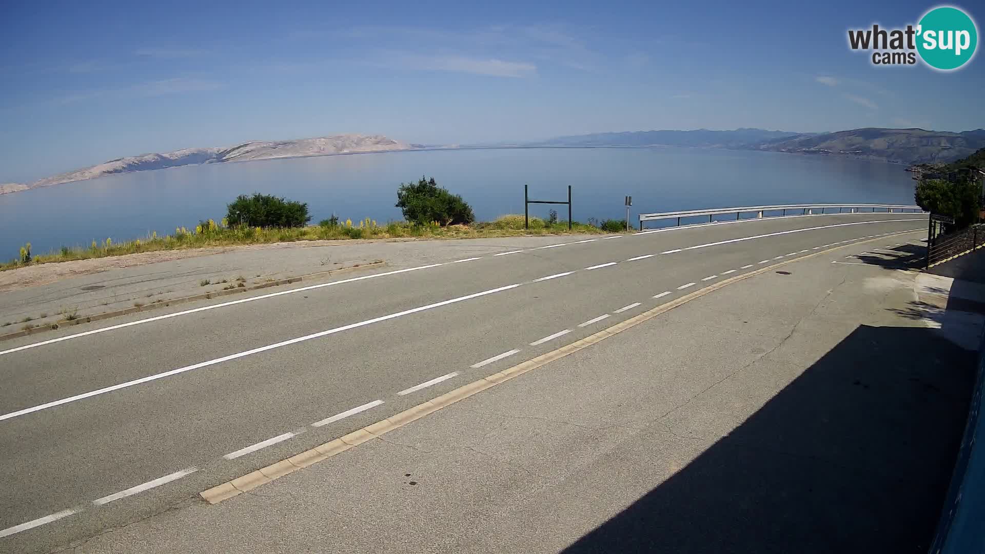 Webcam autoroute Adriatique D8 près de SENJ – vue sur l’île de KRK