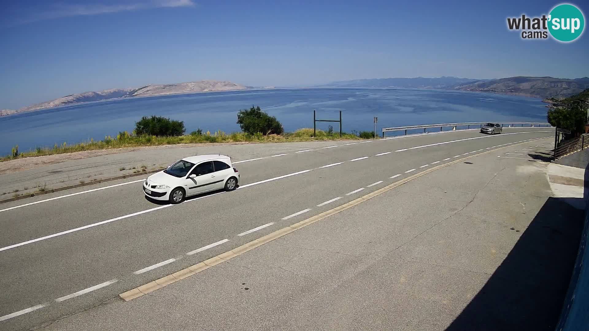Webcam Adriatic highway D8 near SENJ – view to KRK island