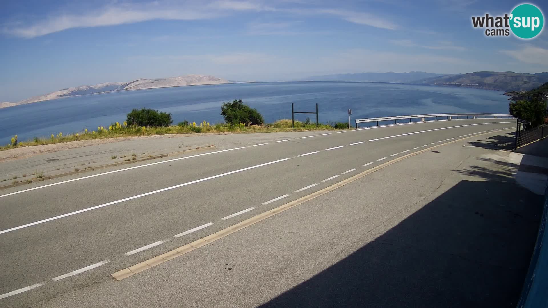 Webcam autoroute Adriatique D8 près de SENJ – vue sur l’île de KRK