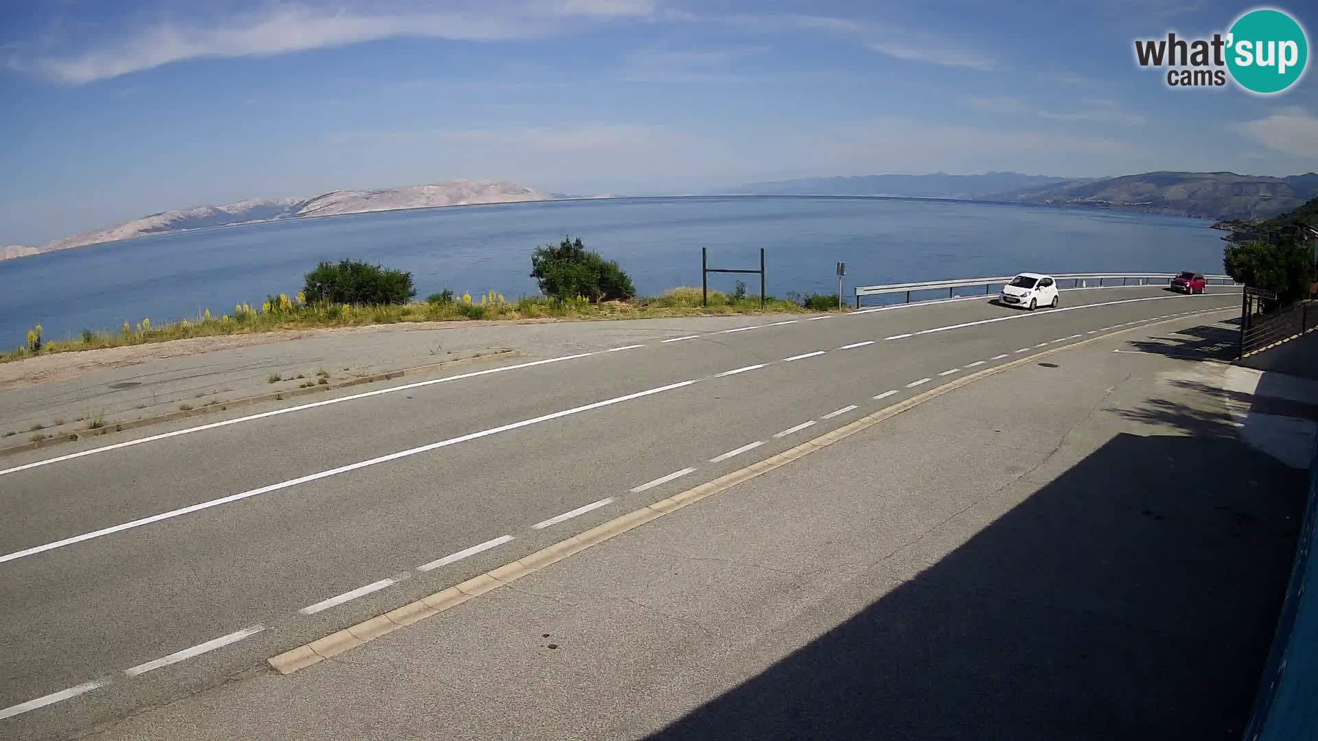 Webcam Adria-Autobahn D8 bei SENJ – Blick auf die Insel KRK