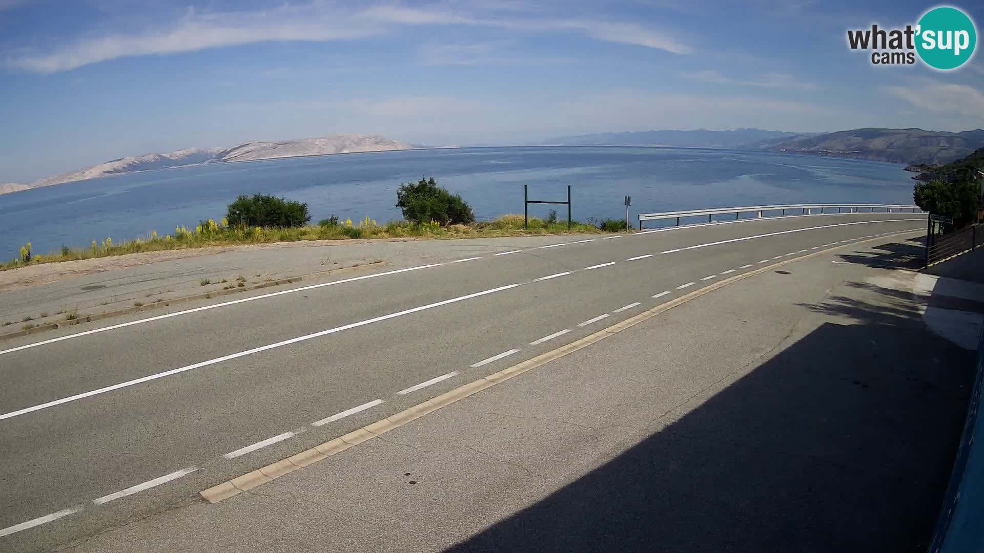 Webcam autoroute Adriatique D8 près de SENJ – vue sur l’île de KRK