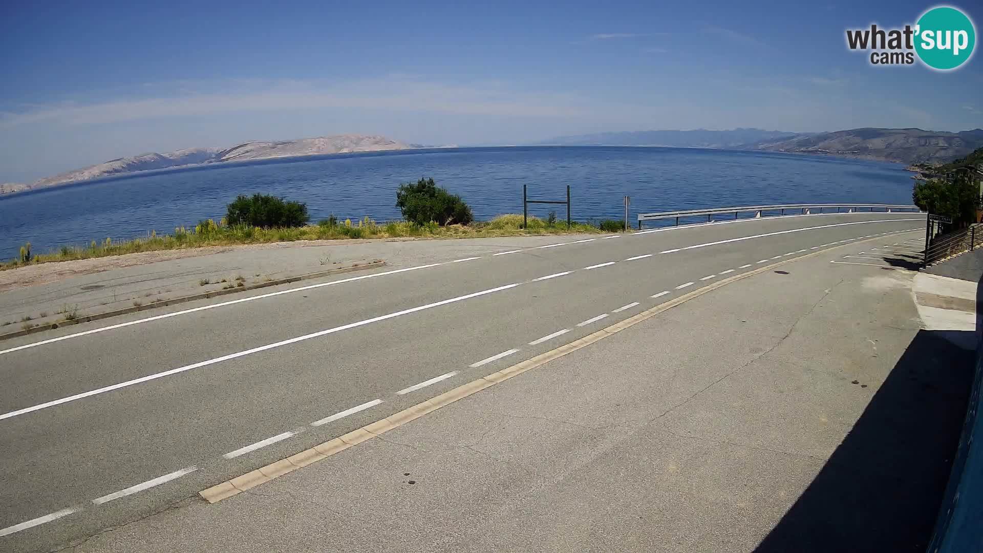 Webcam autoroute Adriatique D8 près de SENJ – vue sur l’île de KRK