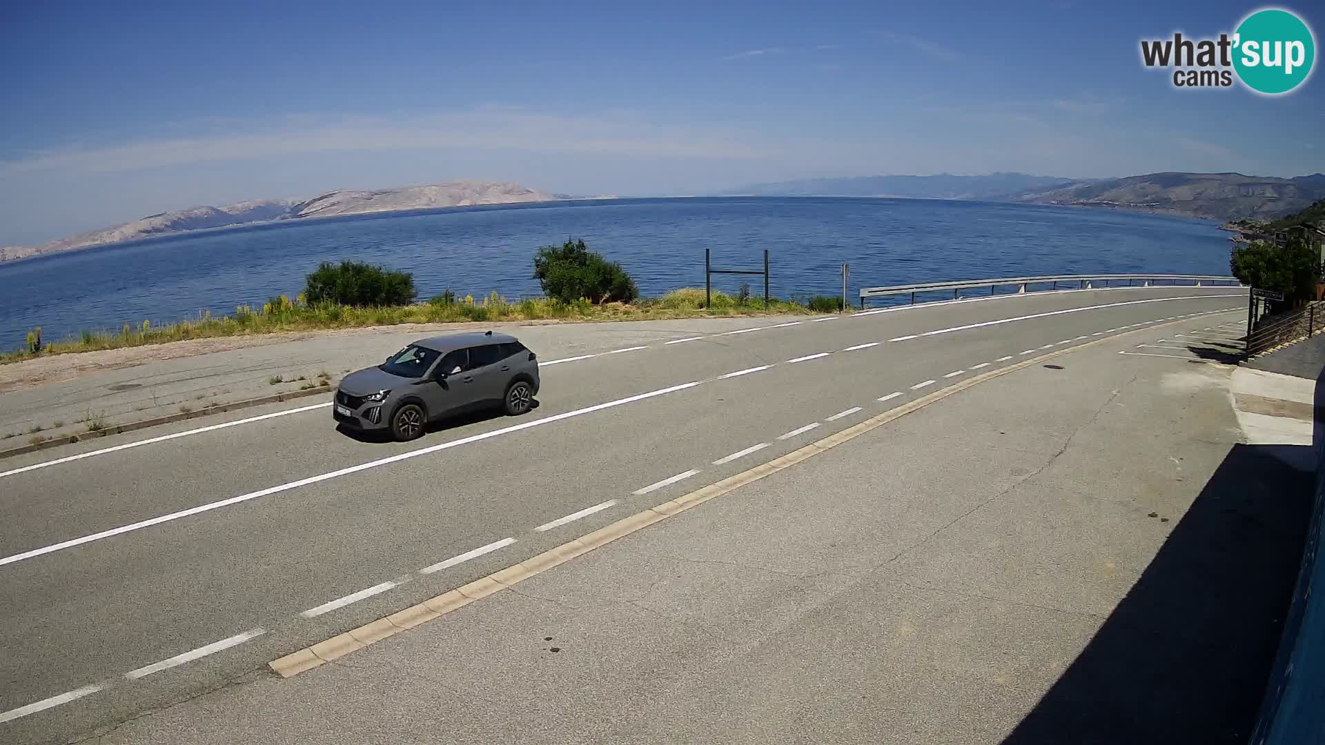 Webcam autoroute Adriatique D8 près de SENJ – vue sur l’île de KRK