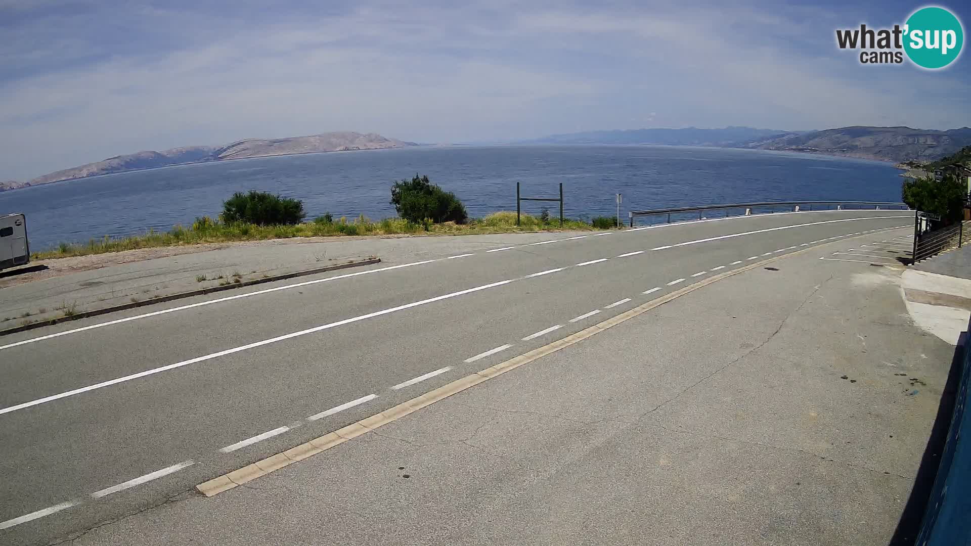 Webcam autoroute Adriatique D8 près de SENJ – vue sur l’île de KRK