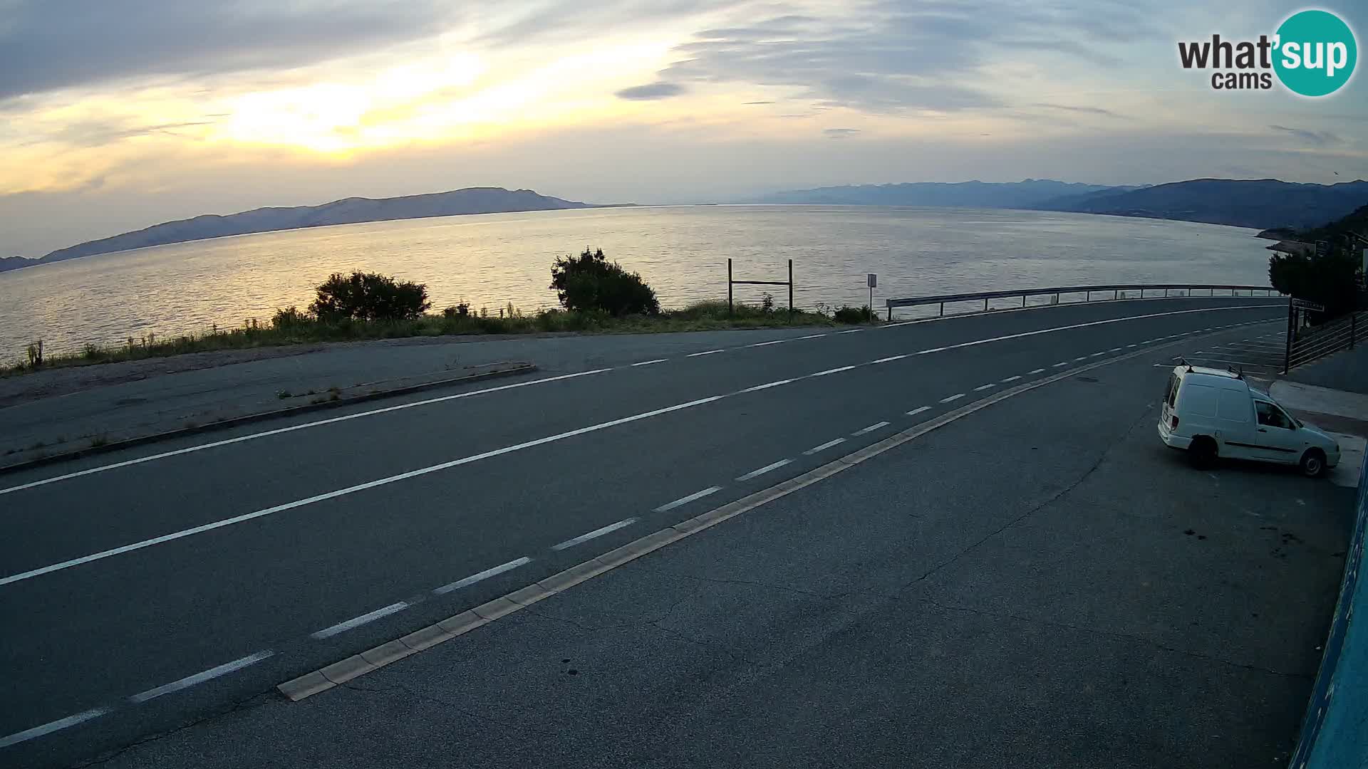 Webcam autoroute Adriatique D8 près de SENJ – vue sur l’île de KRK