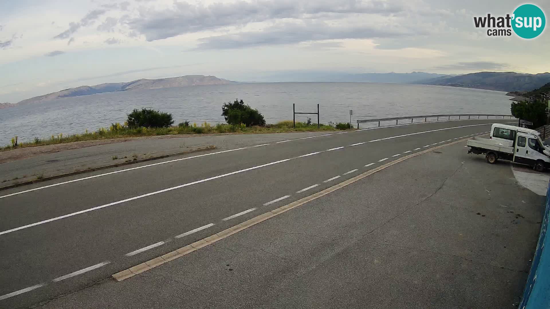 Webcam autoroute Adriatique D8 près de SENJ – vue sur l’île de KRK