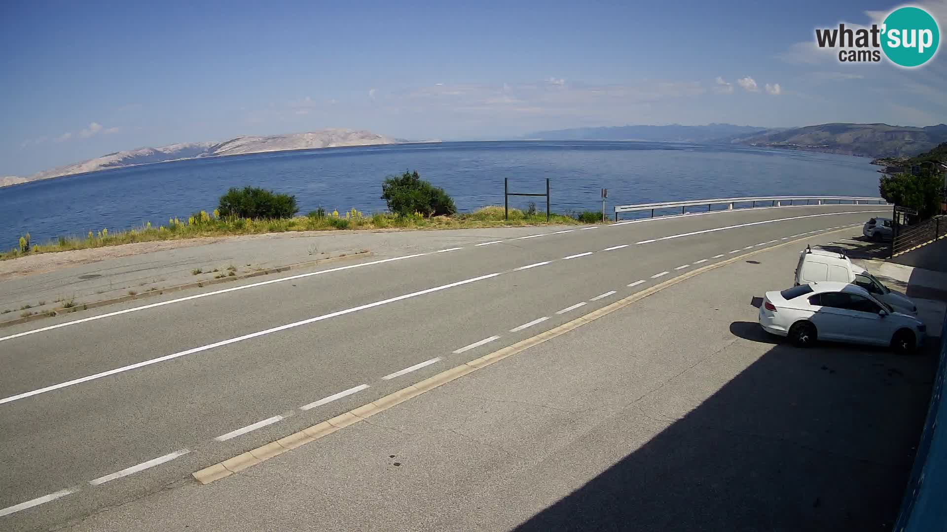 Webcam Adria-Autobahn D8 bei SENJ – Blick auf die Insel KRK