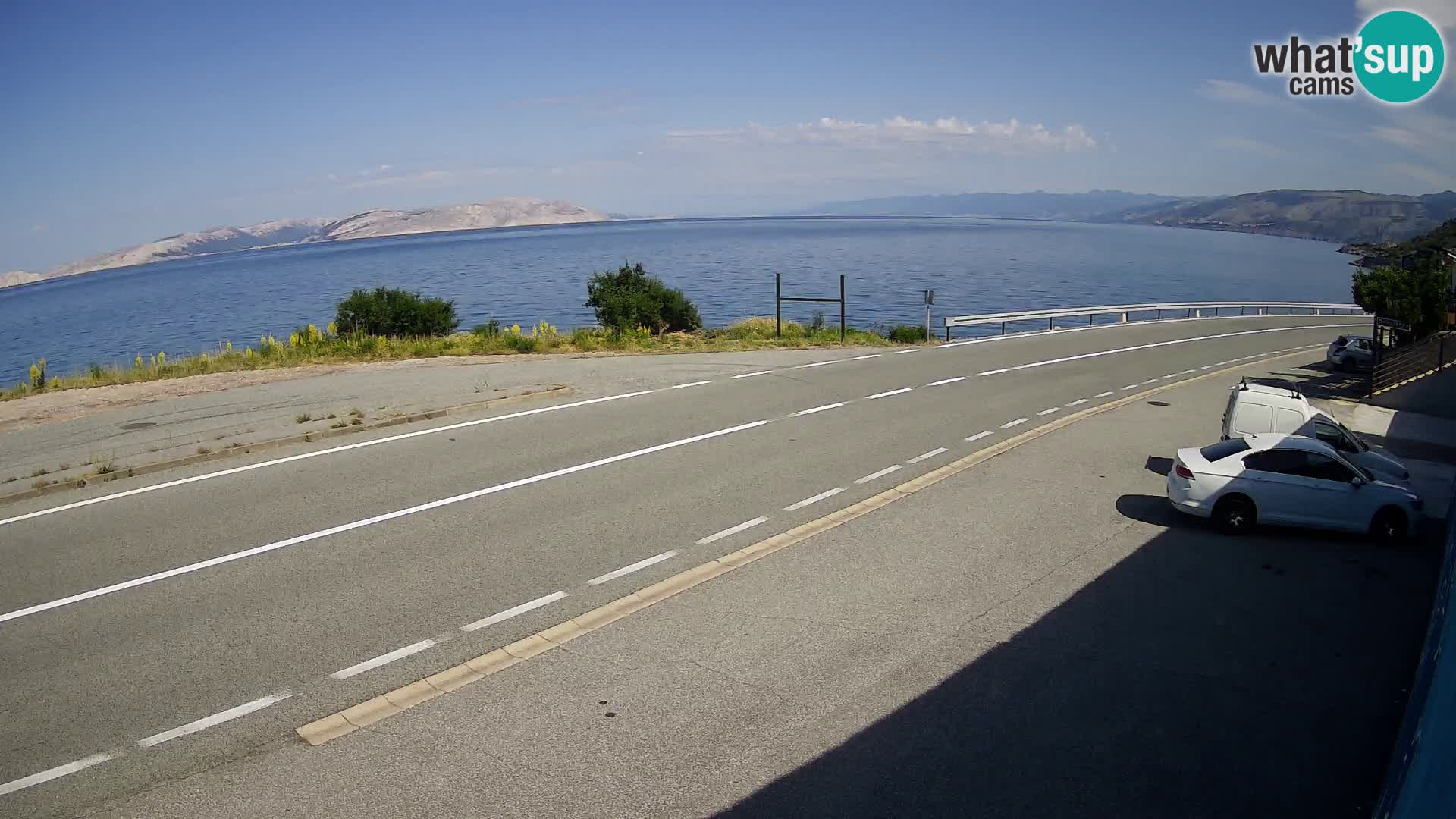 Webcam autopista adriática D8 cerca de SENJ – vista de la isla de KRK