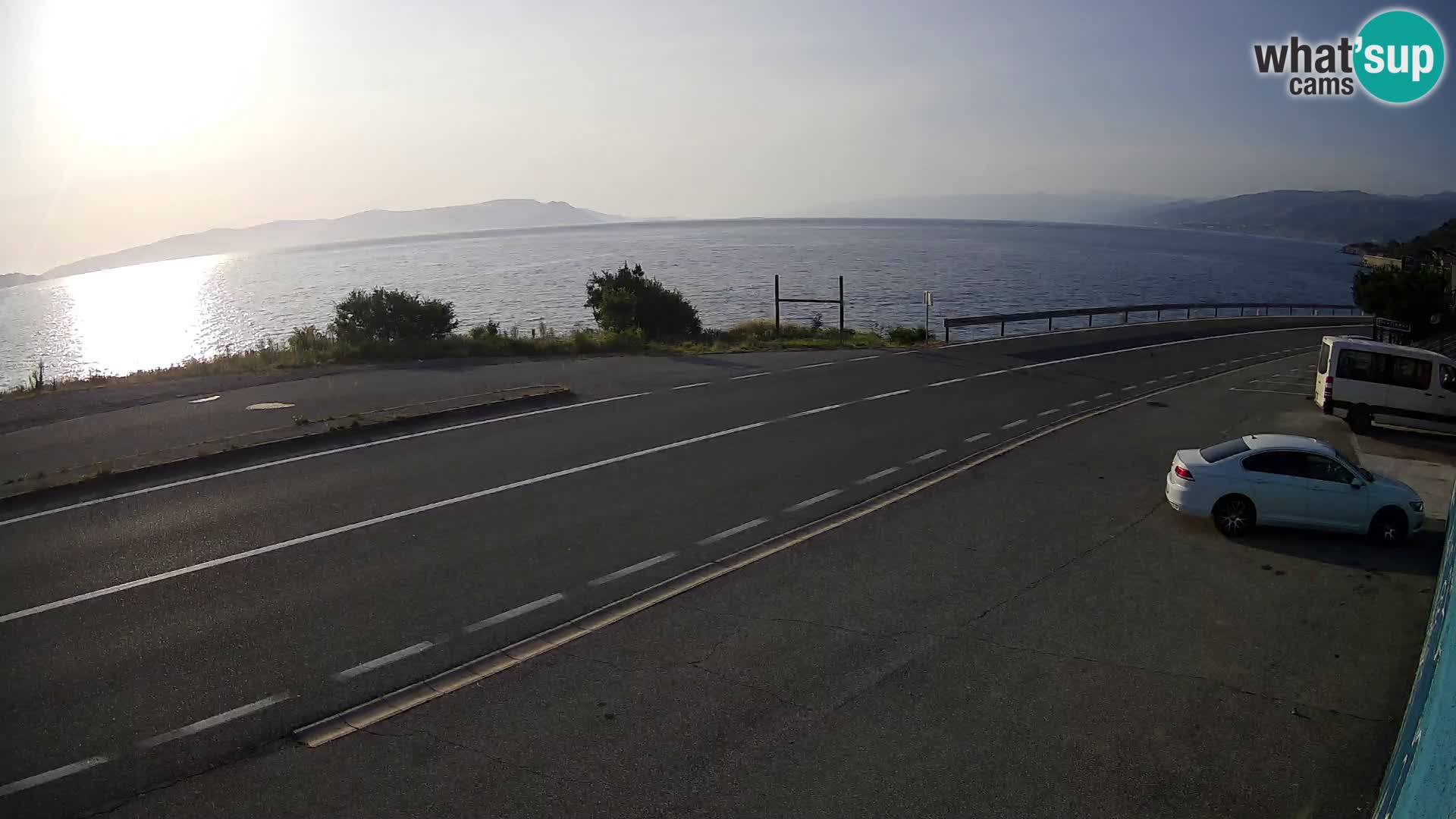 Webcam Adriatic highway D8 near SENJ – view to KRK island