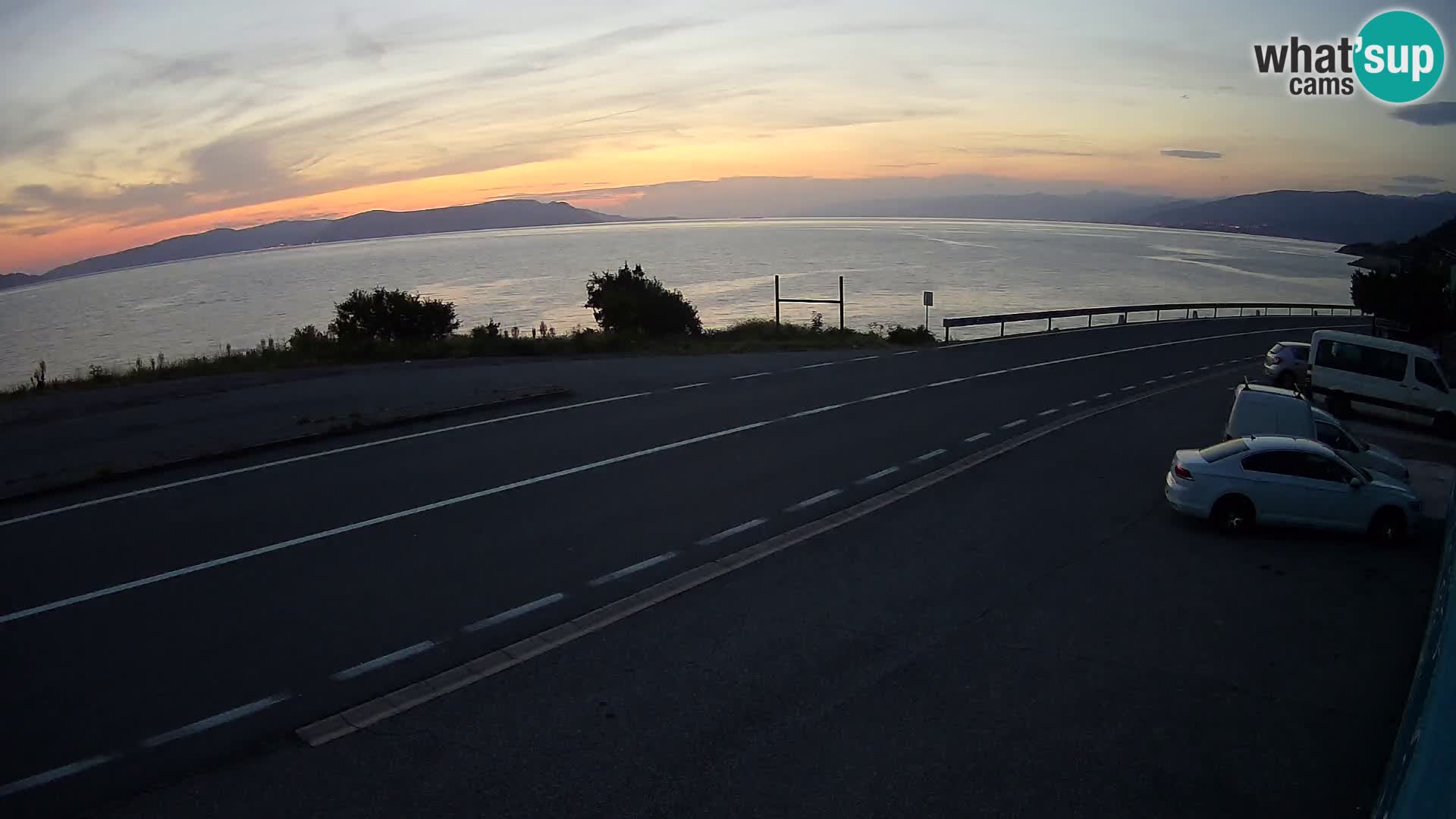 Webcam Adria-Autobahn D8 bei SENJ – Blick auf die Insel KRK