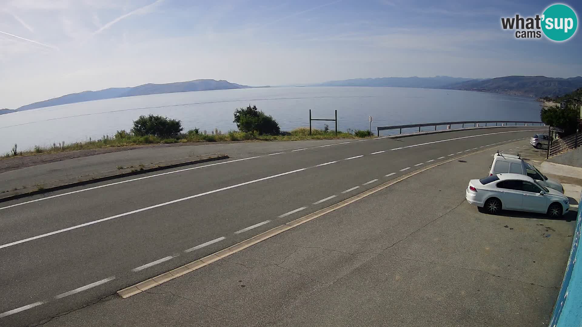 Webcam Adria-Autobahn D8 bei SENJ – Blick auf die Insel KRK