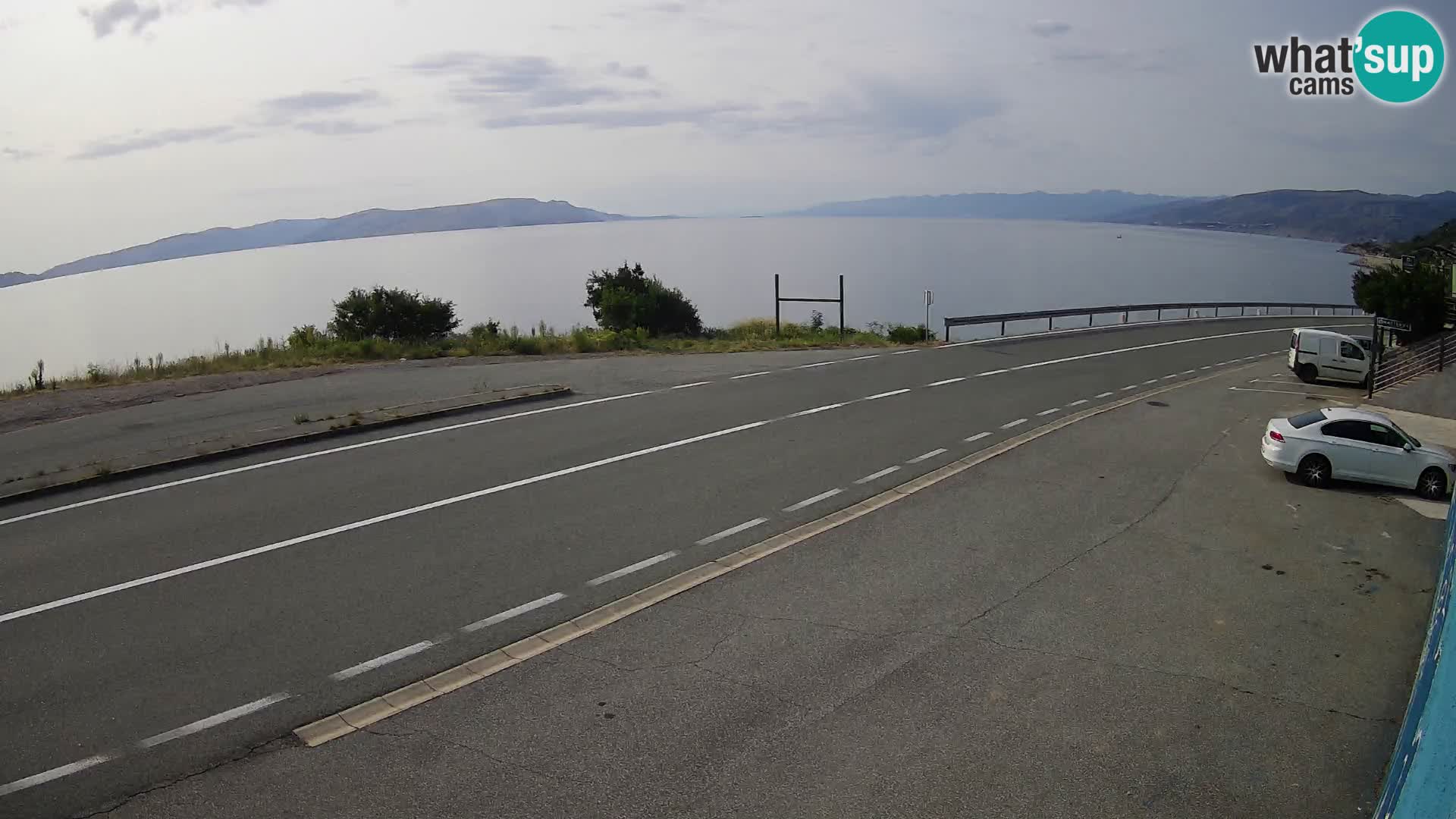 Webcam Adria-Autobahn D8 bei SENJ – Blick auf die Insel KRK