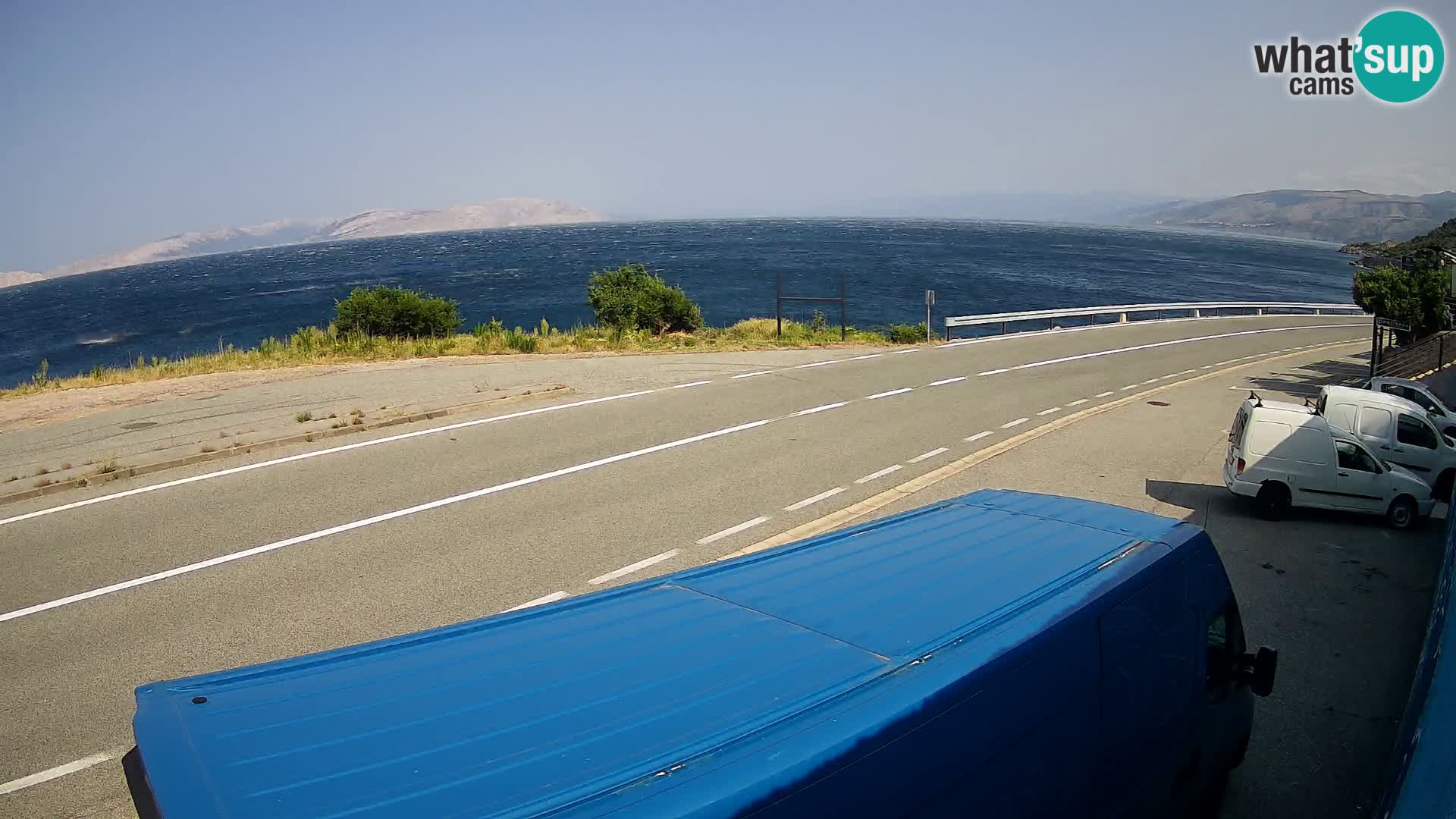 Webcam autopista adriática D8 cerca de SENJ – vista de la isla de KRK