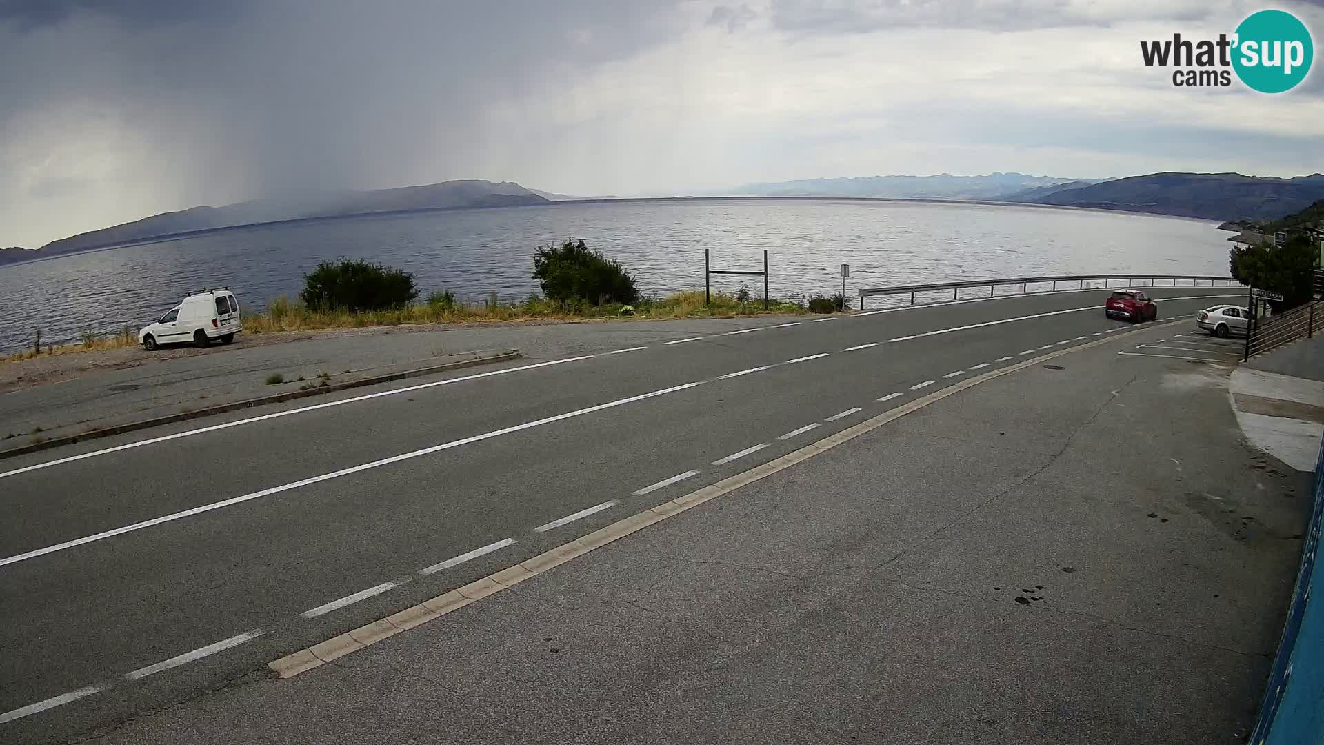 Webcam Adriatic highway D8 near SENJ – view to KRK island