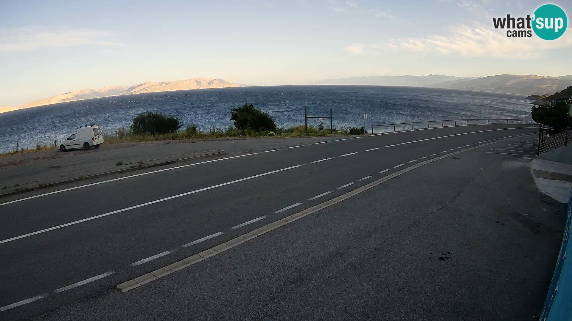 Webcam Adriatic highway D8 near SENJ – view to KRK island