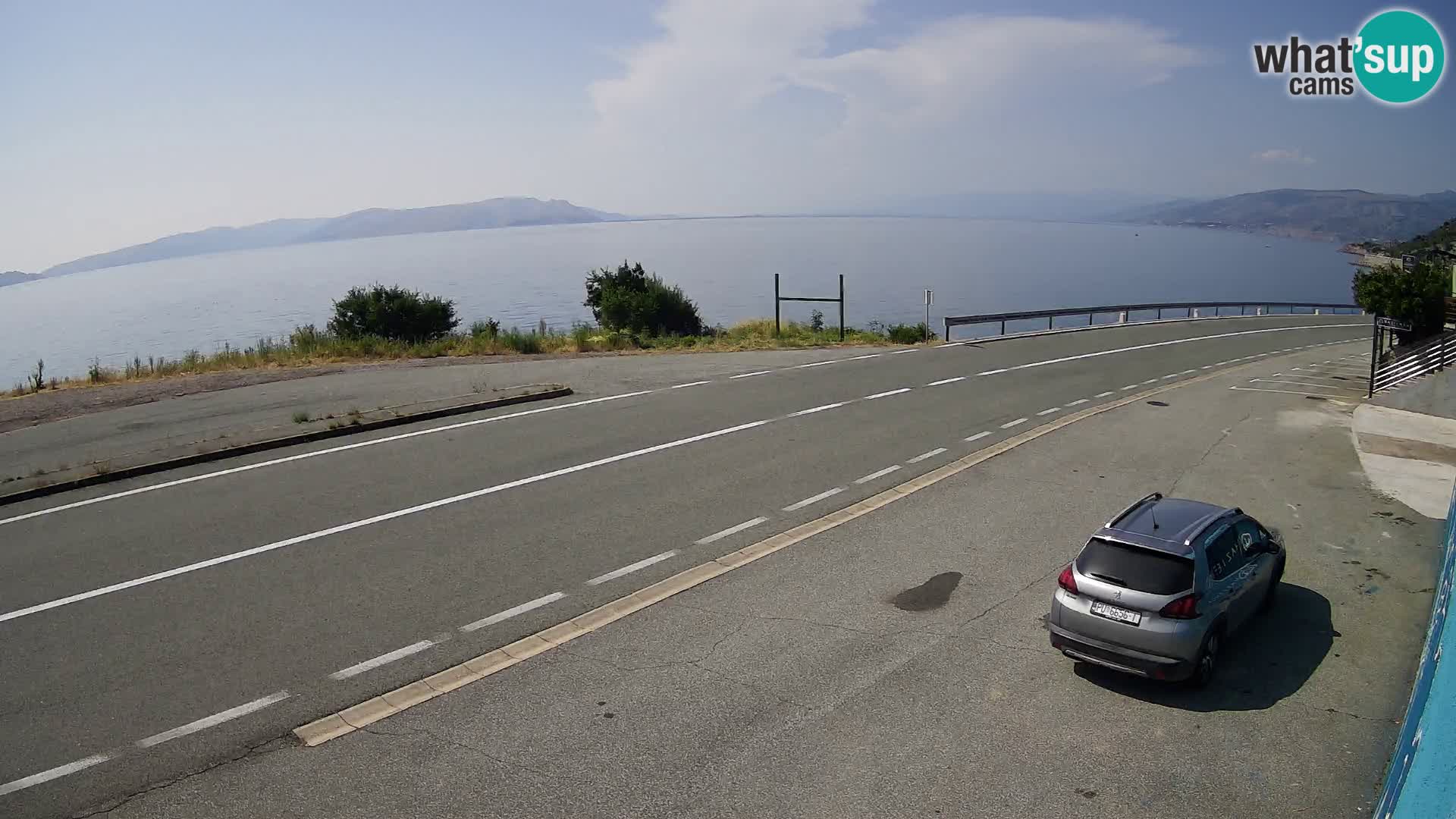 Webcam Adriatic highway D8 near SENJ – view to KRK island