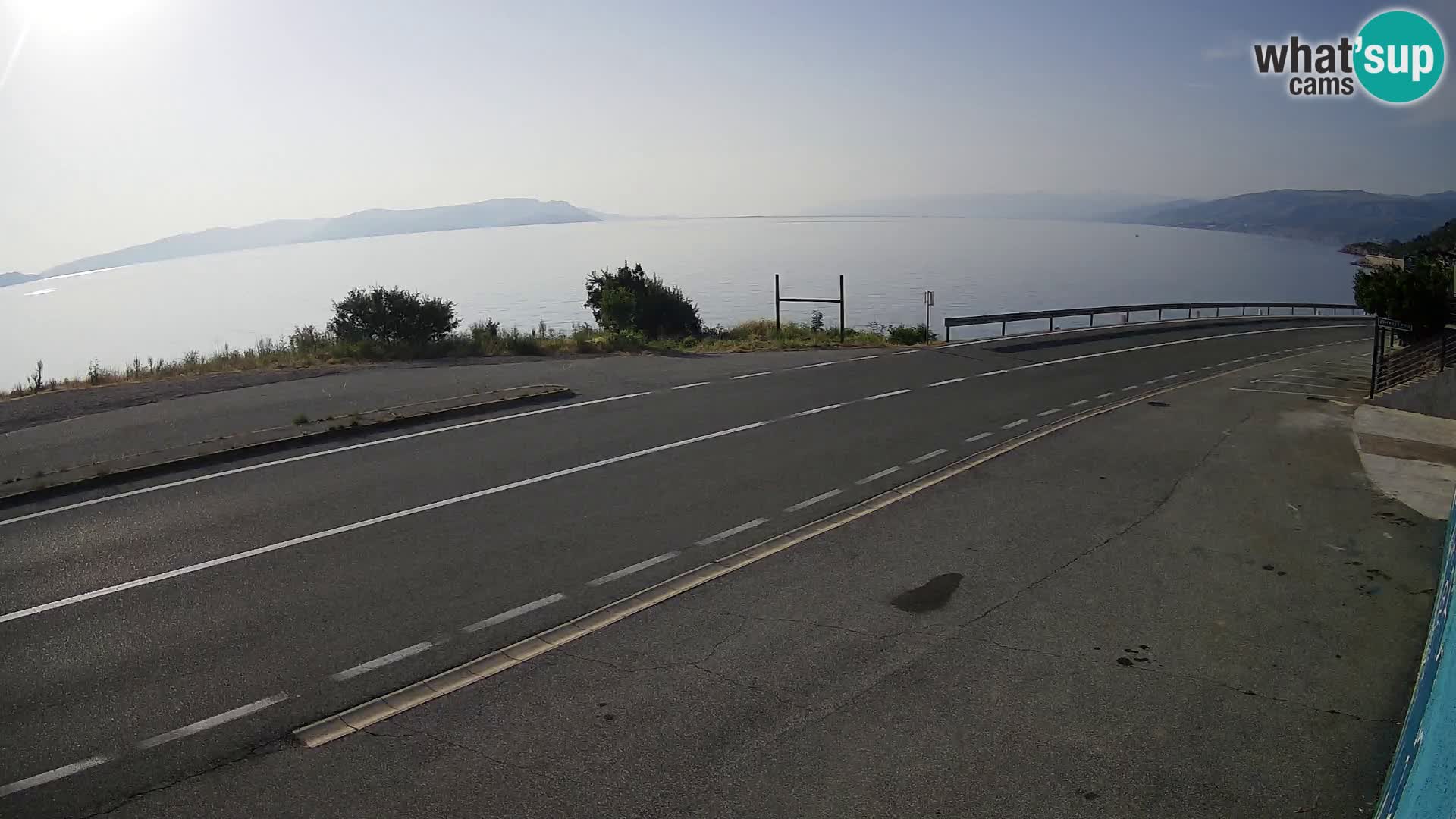 Webcam Adriatic highway D8 near SENJ – view to KRK island