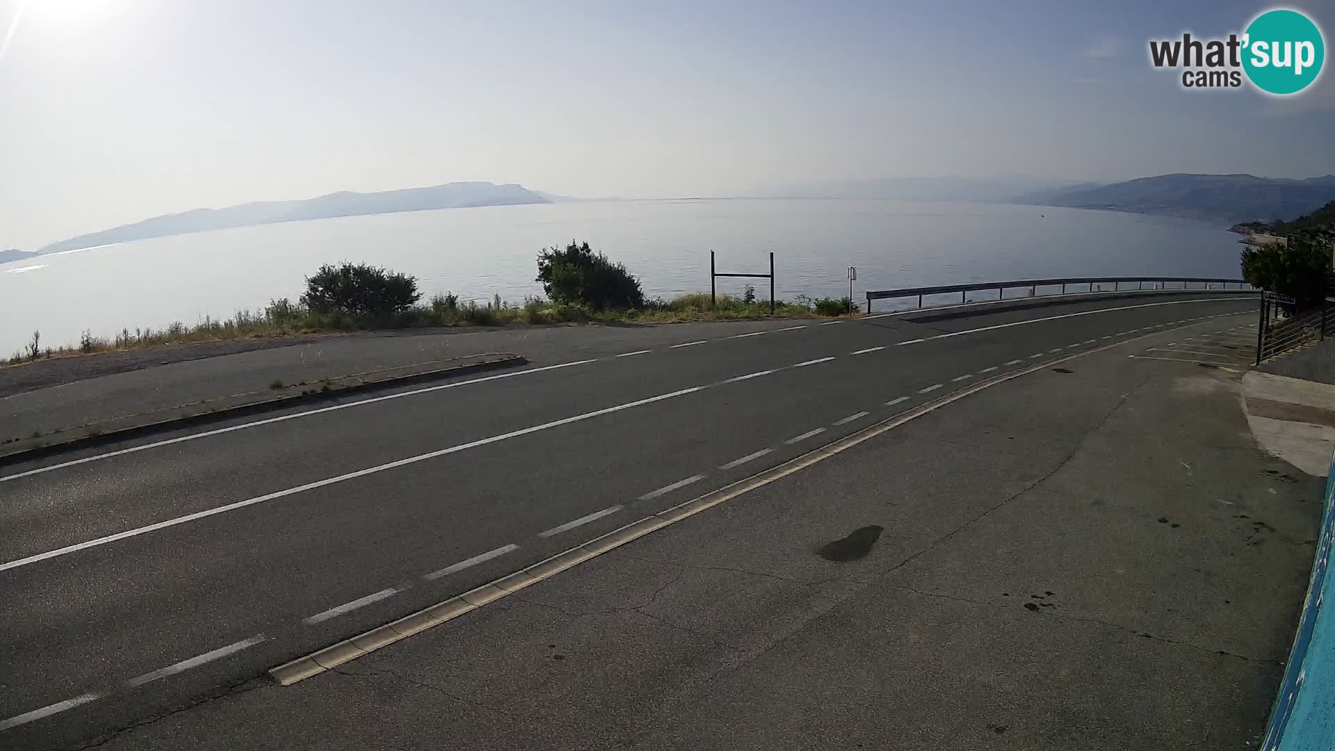Webcam Adriatic highway D8 near SENJ – view to KRK island
