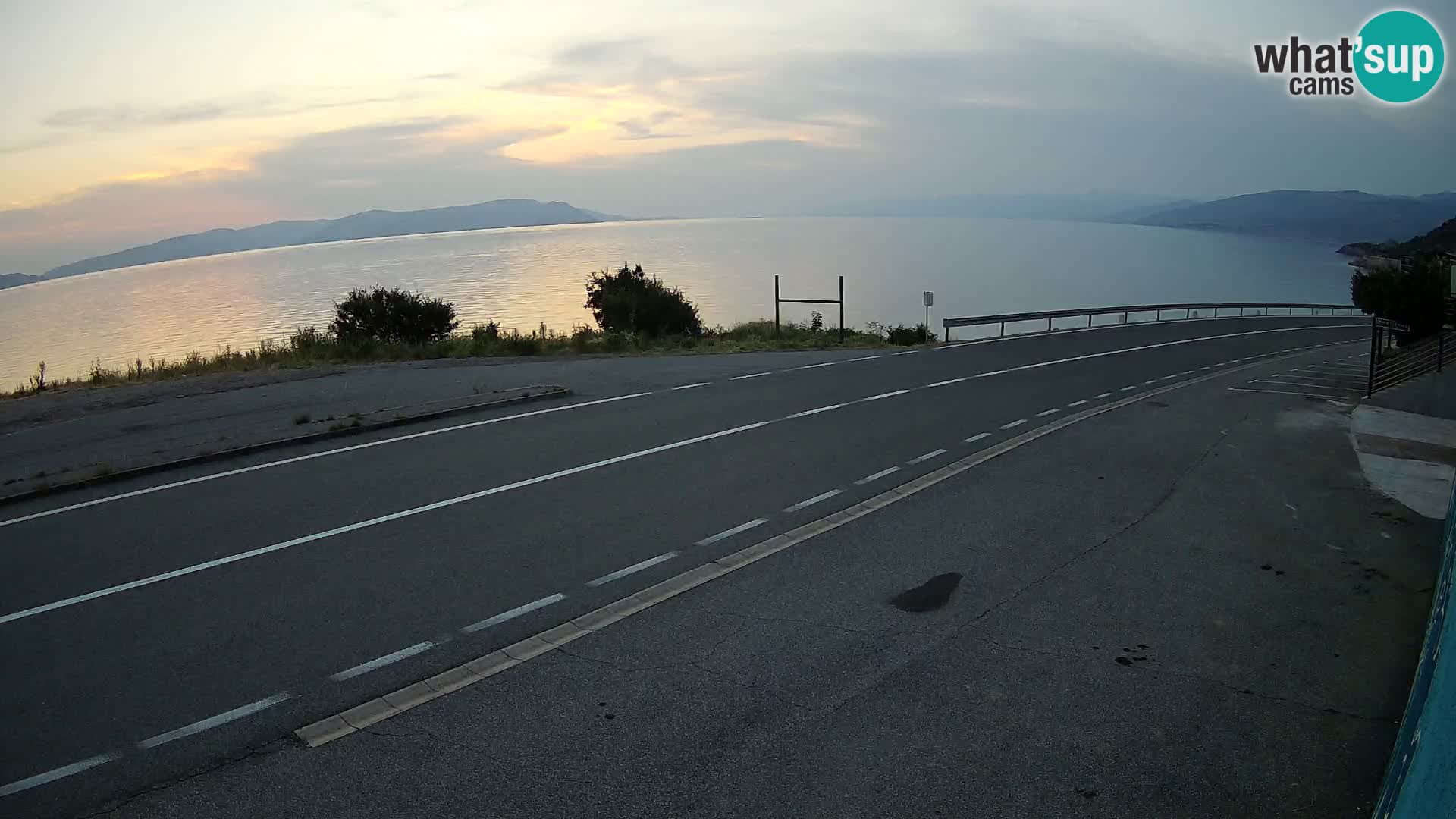 Webcam Adriatic highway D8 near SENJ – view to KRK island