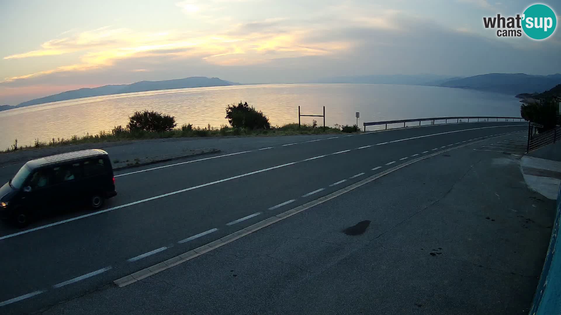 Webcam Adriatic highway D8 near SENJ – view to KRK island