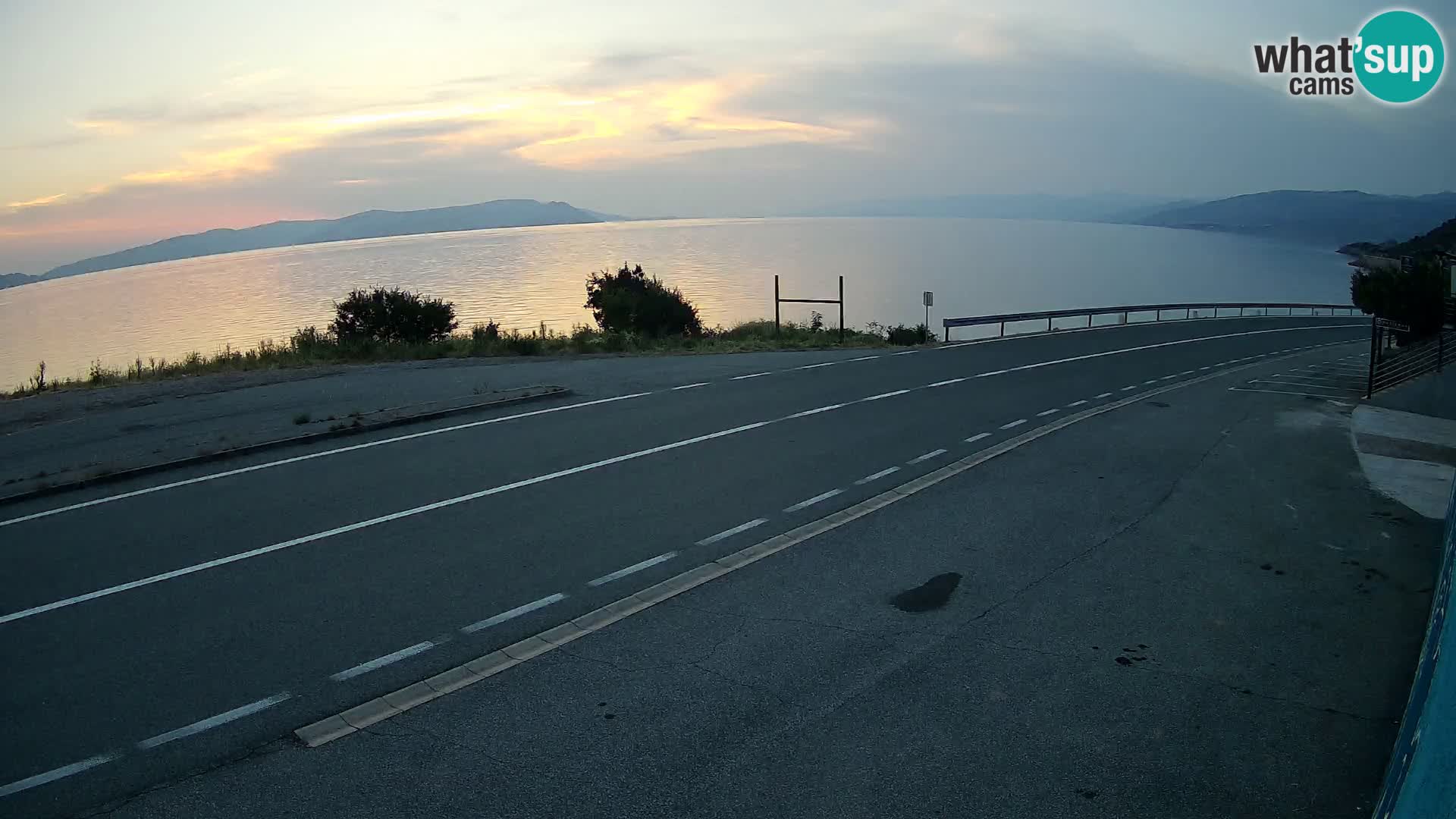 Webcam Adriatic highway D8 near SENJ – view to KRK island