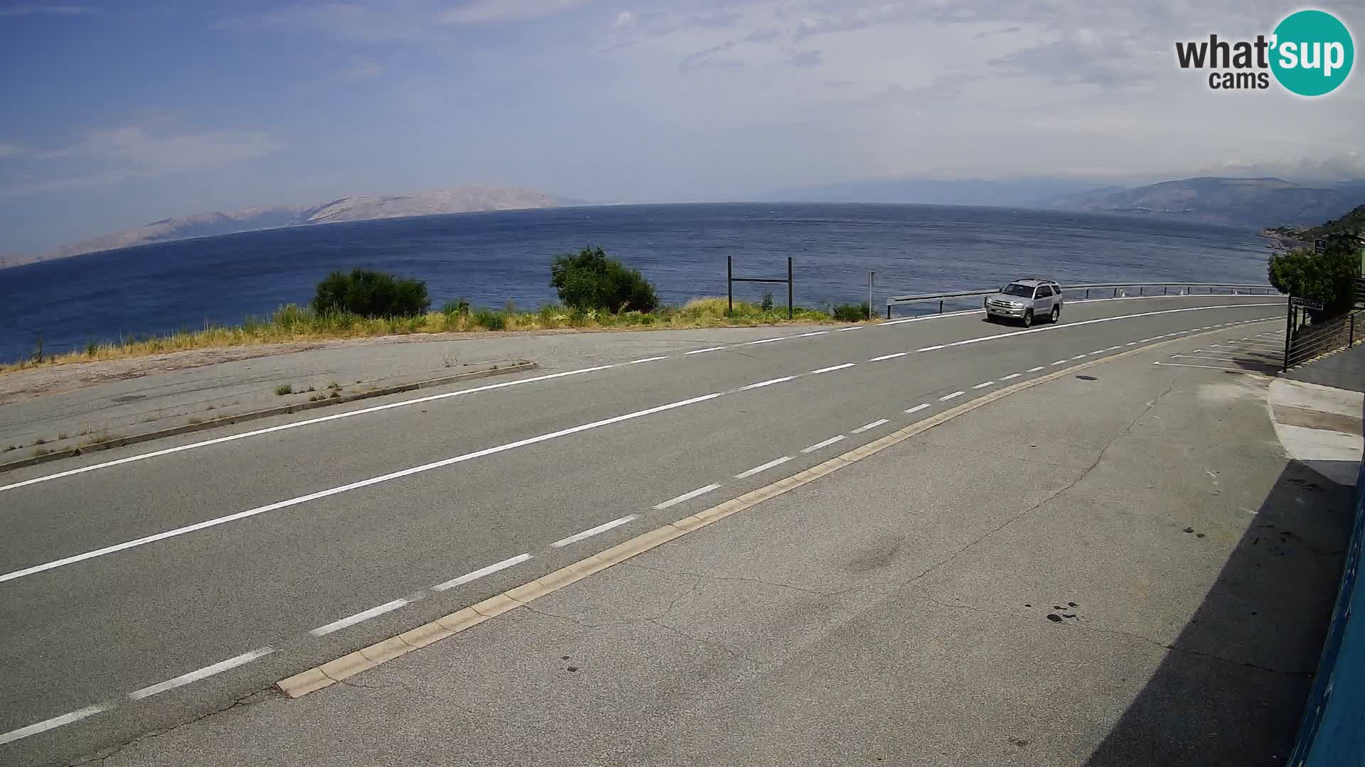 Webcam Adria-Autobahn D8 bei SENJ – Blick auf die Insel KRK