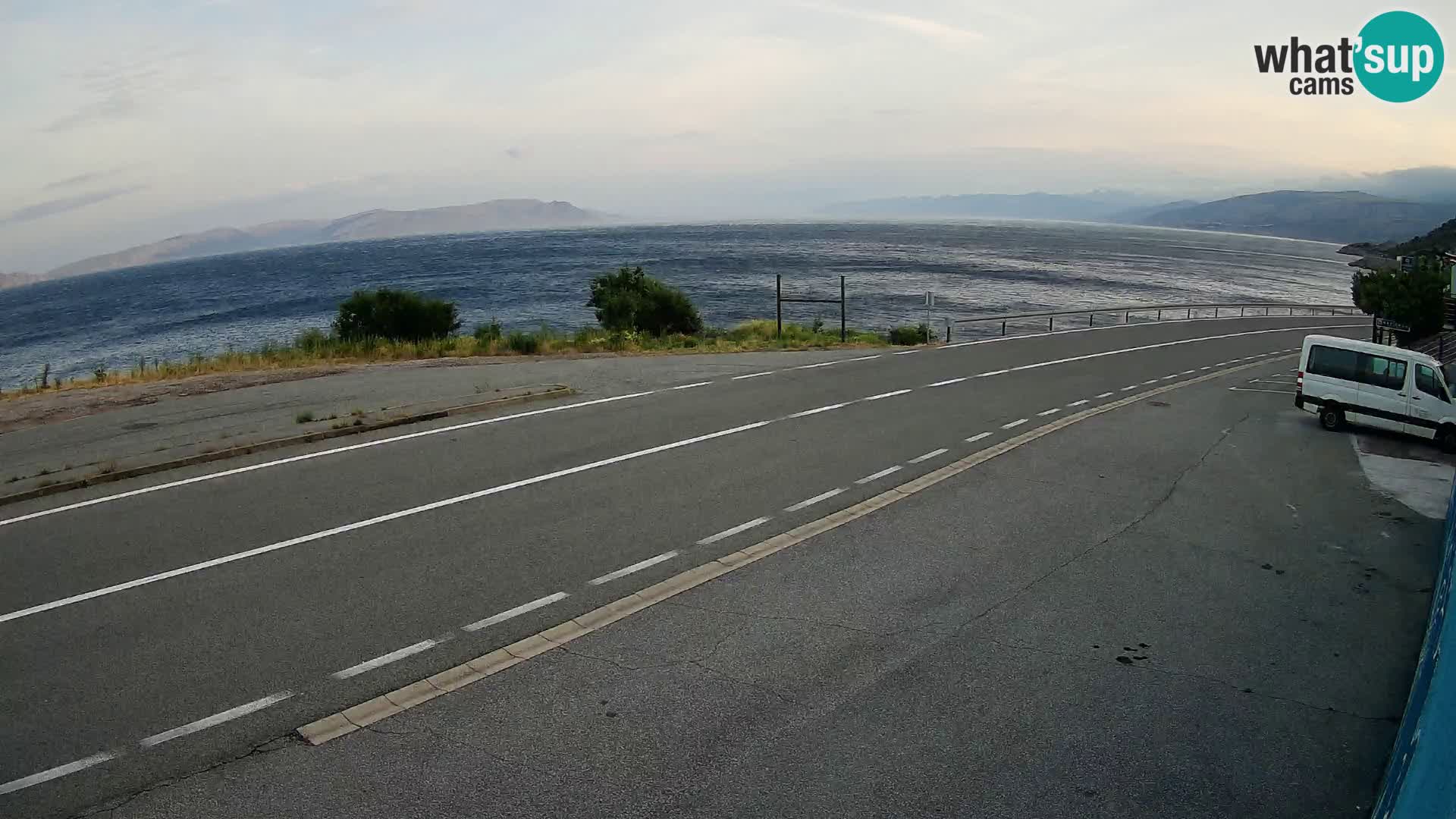 Webcam Adria-Autobahn D8 bei SENJ – Blick auf die Insel KRK