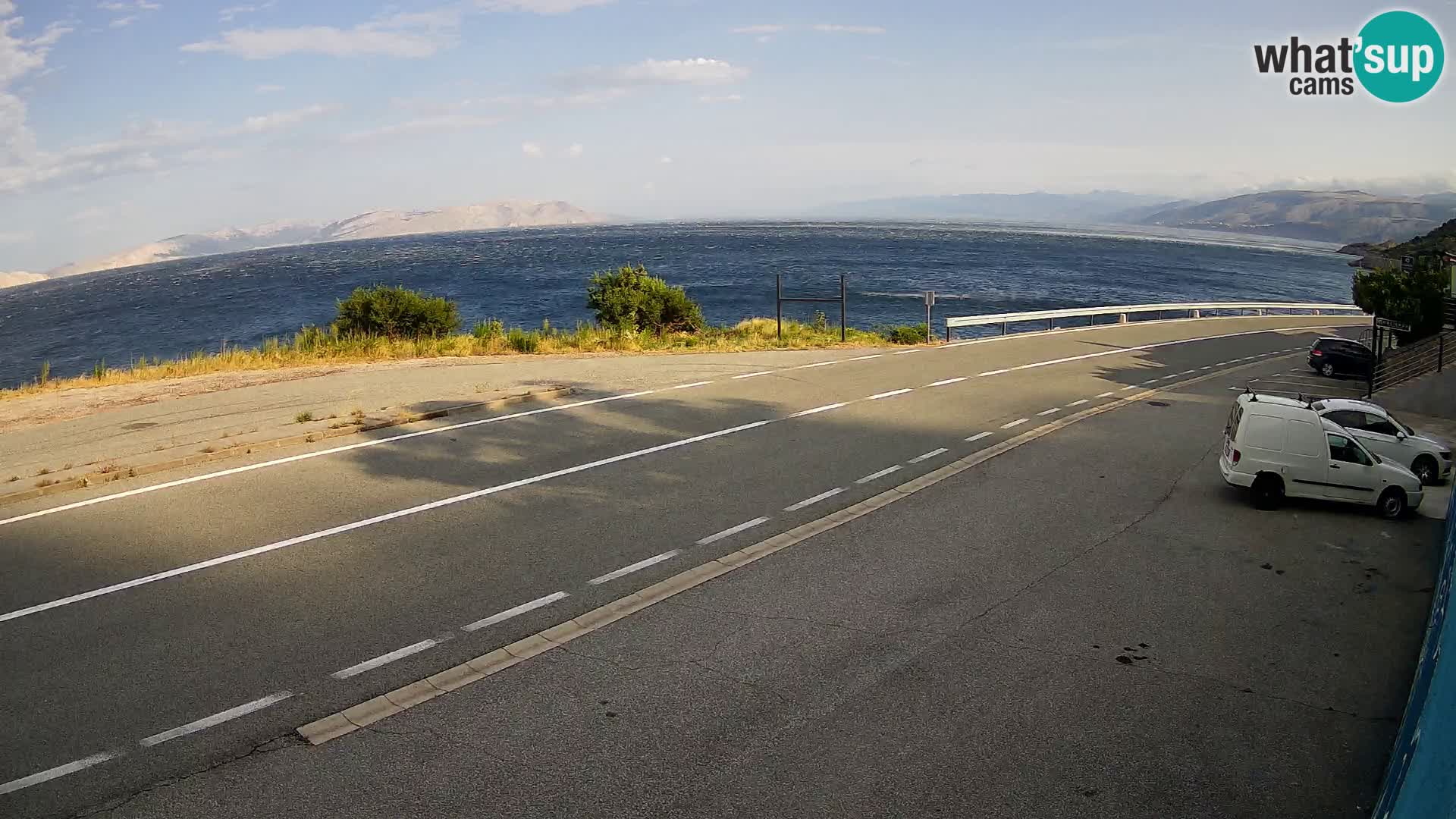 Webcam autopista adriática D8 cerca de SENJ – vista de la isla de KRK
