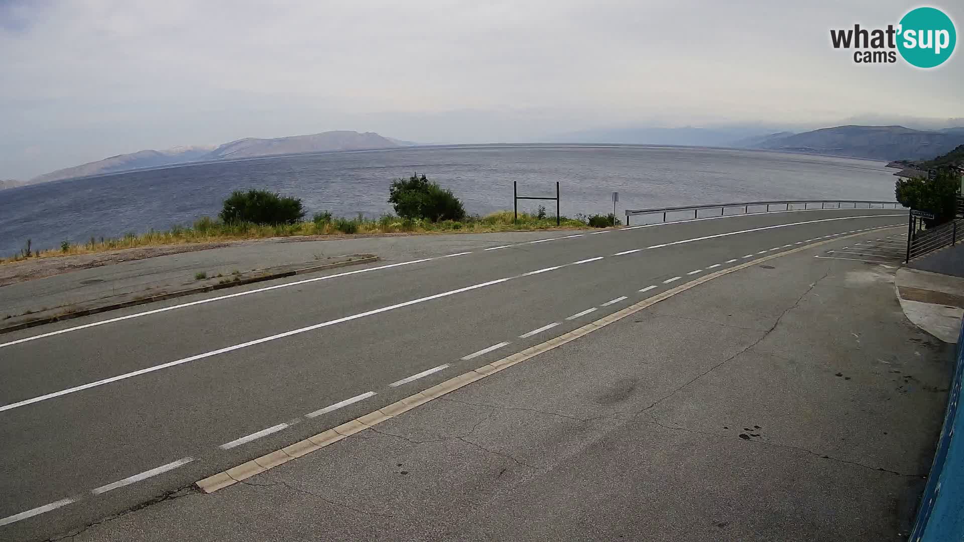 Webcam Adria-Autobahn D8 bei SENJ – Blick auf die Insel KRK