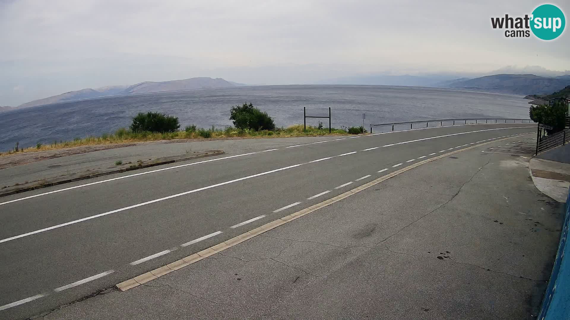 Webcam Adria-Autobahn D8 bei SENJ – Blick auf die Insel KRK