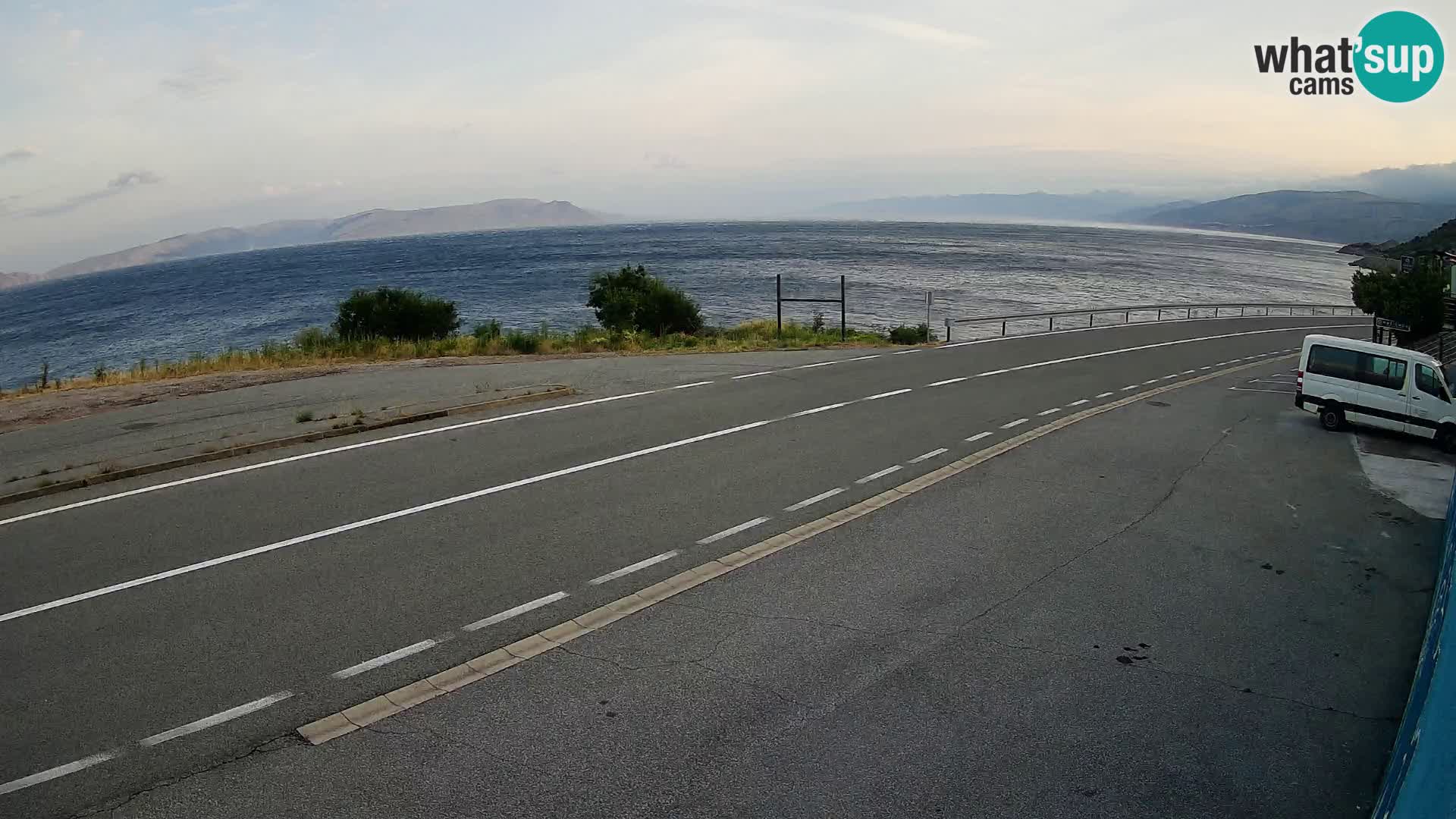 Webcam Adria-Autobahn D8 bei SENJ – Blick auf die Insel KRK